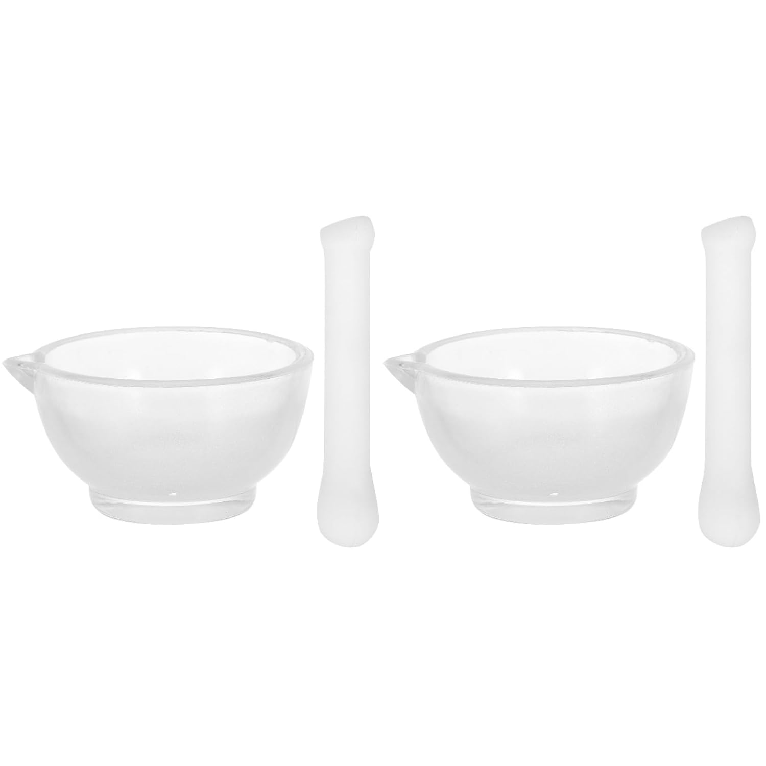 ULTECHNOVO 2 Sets Glass Lab Small for Onion Garlic Masher Fresh with Hand Masher and Bowl for Pepper Baby Vanilla