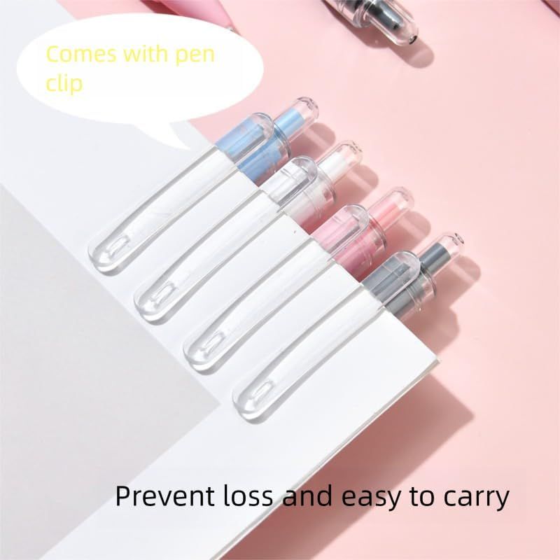 Gel Pen, 5 Pieces of 0.5 Mm Black Ink Pen, Fine Tip Smooth Writing High-End Series, Suitable for Diary and Note-Taking Cute Office School Gift, Unisex (Moriandi) image number 5