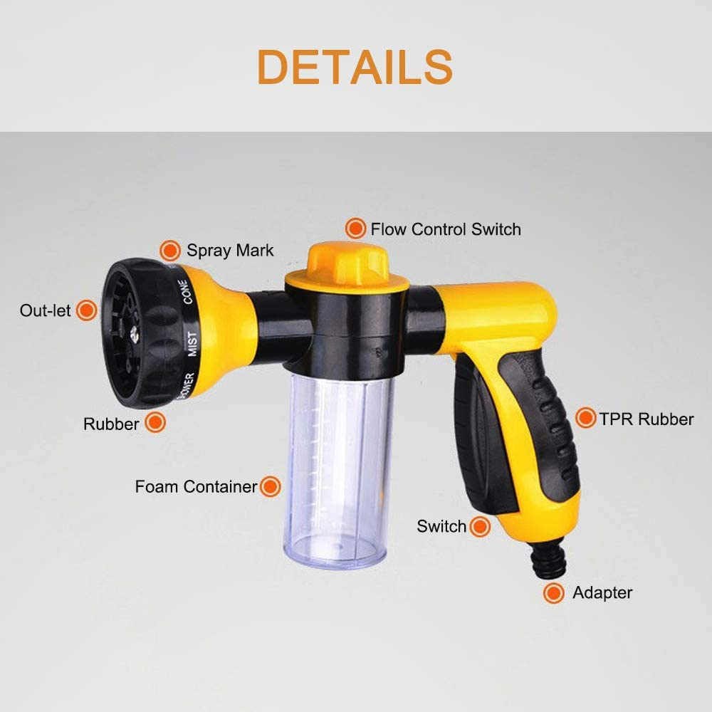 Adaskala Foam Sprayer Garden Water Hose Foam Nozzle Soap Dispenser Gun for Car Washing Pets Shower Plants Watering image number 6