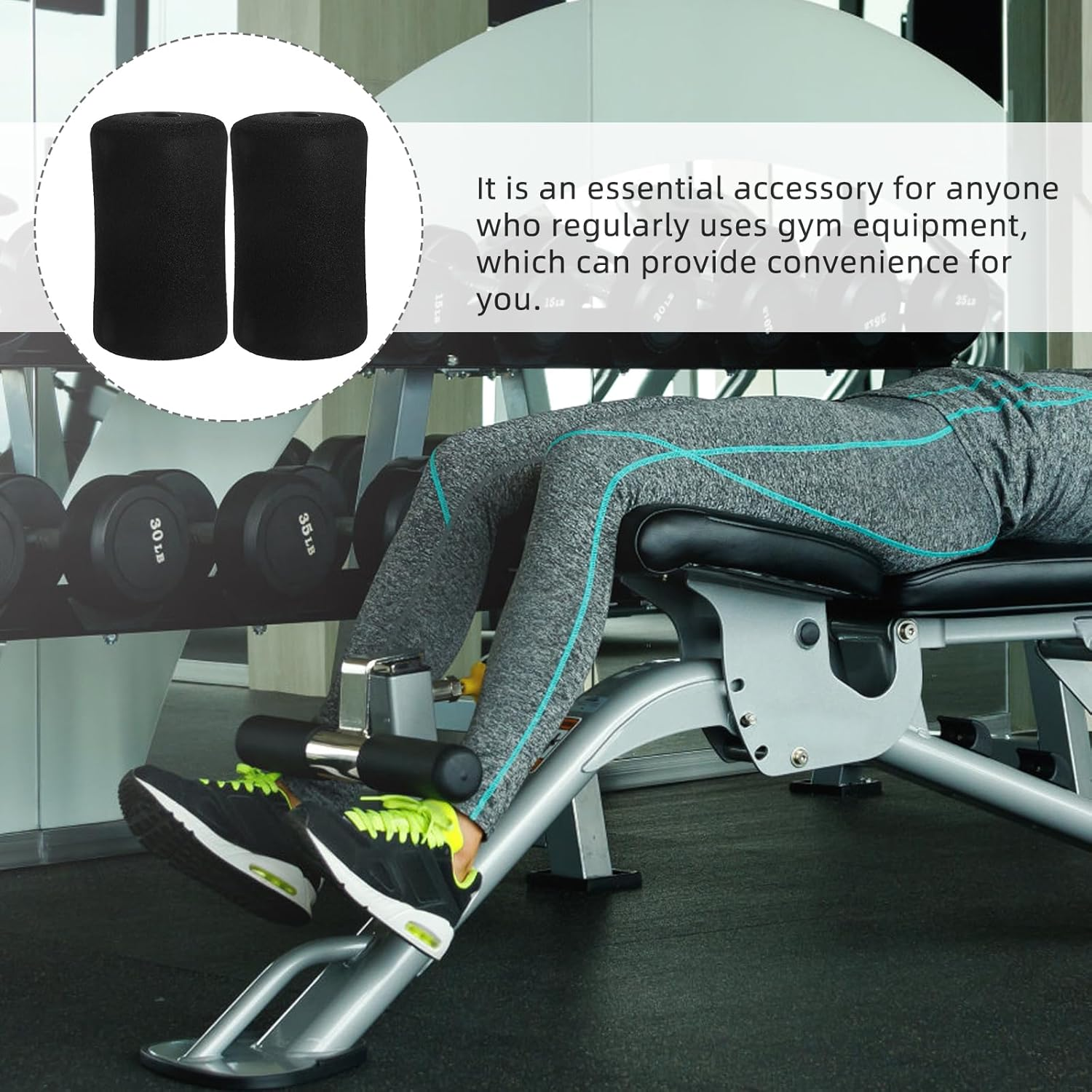 BESPORTBLE 4Pcs Foam Covers for Fitness Equipment Soft Sponge Pads for Ab Training Sleeve and Leg Extension Bench Replacement Gym Machine Accessories for Home Workout image number 5