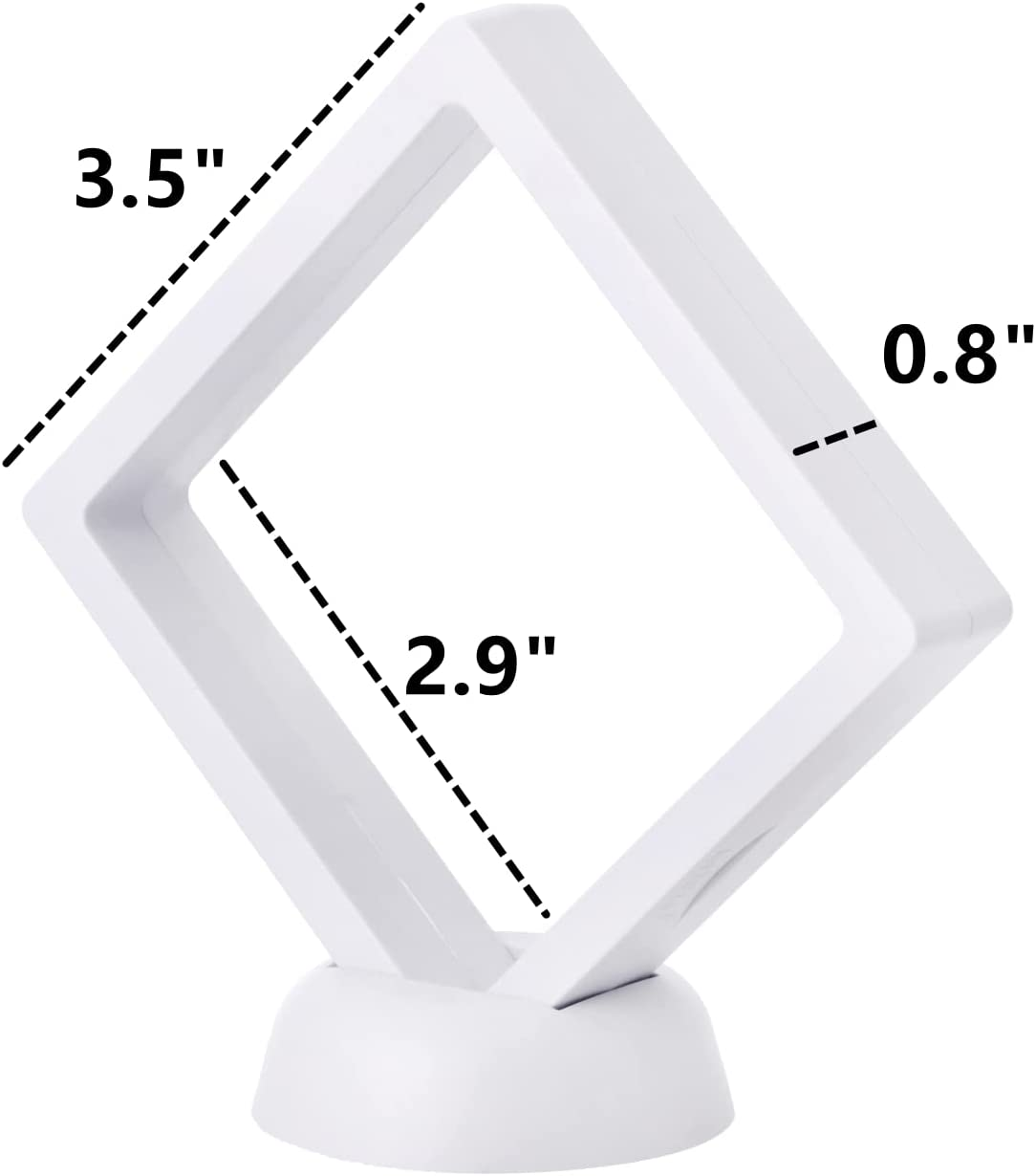 Dicunoy 20 PCS 3D Floating Frame Display Case, Coin Display Box for Challenge Coins, Rocks, AA Medallion, Jewelry, Shells, Fossils, Gems, Minerals, Pins, 3.5" X 3.5" X 0.8" image number 2