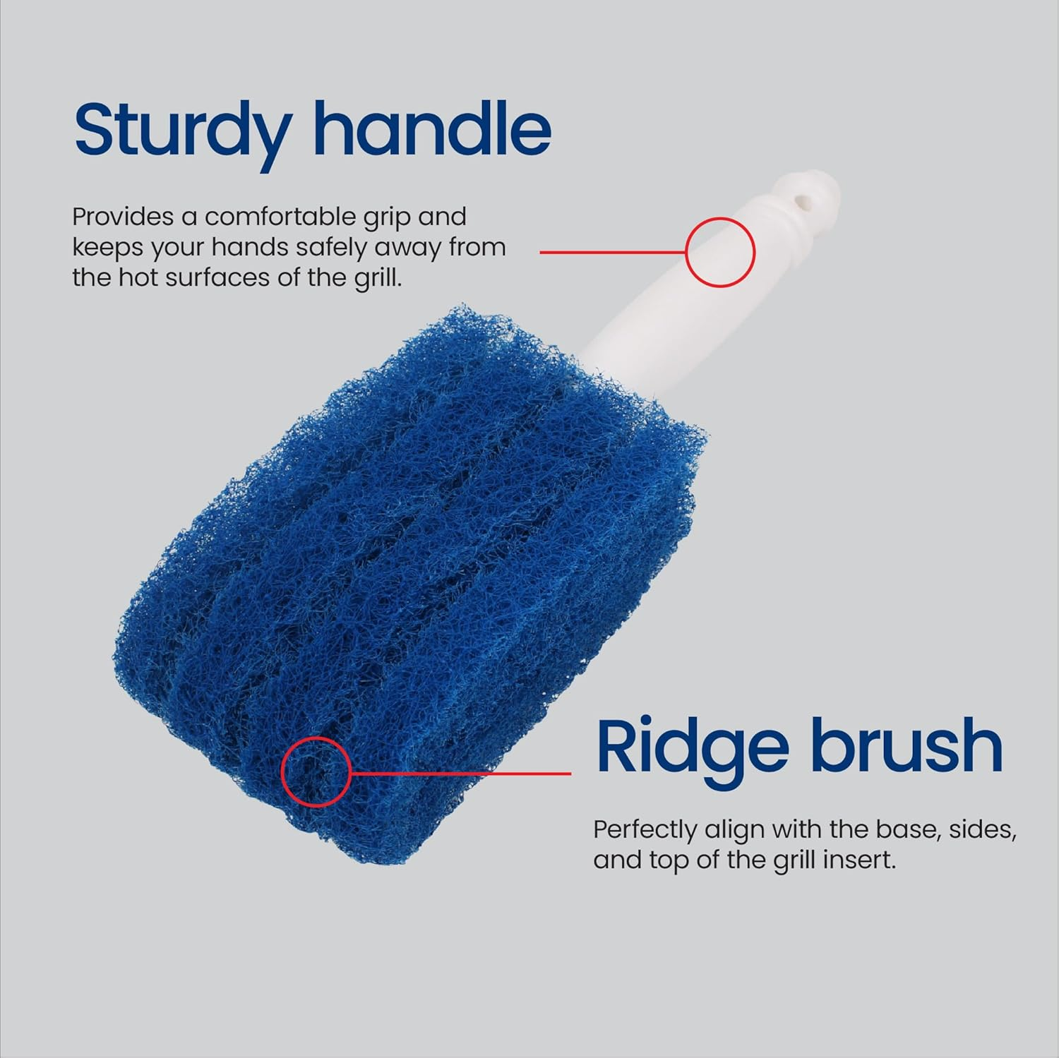 White Magic Electric Grill Cleaning Brush &ndash; 25Cm, Made in USA, Heat-Resistant for Hot Grills, Efficient Grease & Grime Removal, Safe Handle, Durable Design for Indoor & Outdoor Electric Grills image number 5