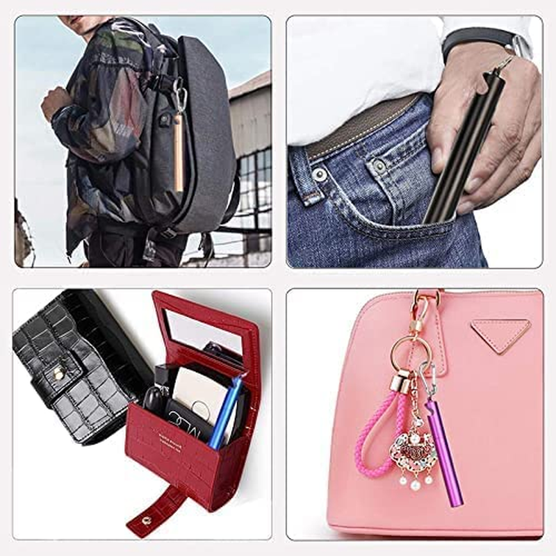 2 Pack Collapsible Telescopic Reusable Straw, Beer Opener Function Foldable Metal Straw Stainless Steel Drinking Straws with Case & Key Chain & Cleaner Brush image number 4