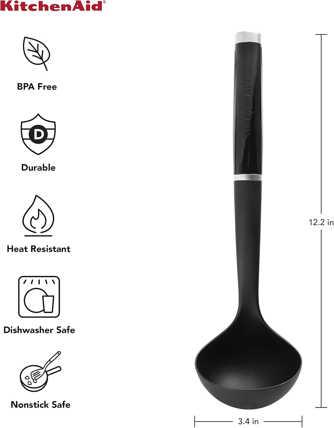 Kitchenaid Classic Soup Ladle, One Size, Black 2 image number 2