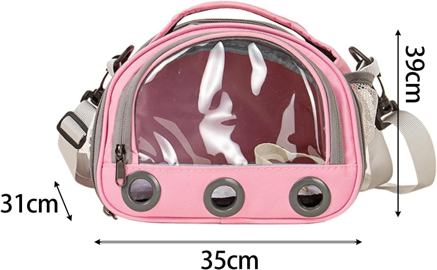 Hamster Travel Carrier Bag Guinea Pig Carrier Bag Travel Small Animals Chinchilla Outgoing Carrier Cage Carrying Shoulder Bag, Pink, S (Pink,L) image number 2