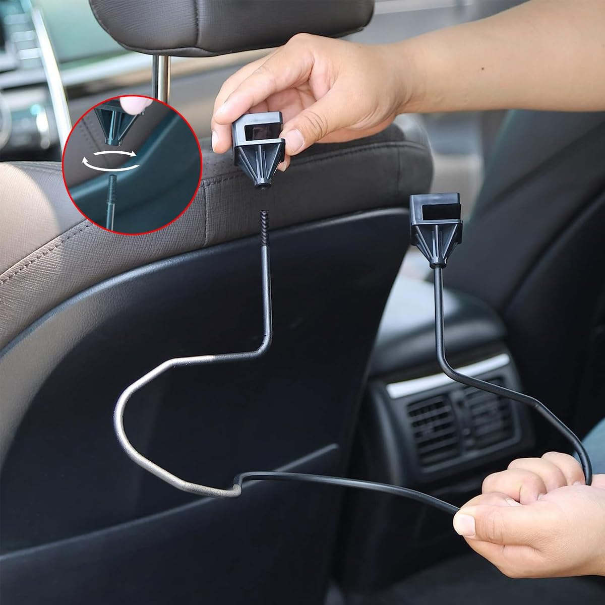 AIMALL Car Cowboy Hat Rack Holder, Stainless Steel Metal Storage Hanger for Hats and Caps, Vehicle Accessory, Adjustable Clamp, 14.17 X 5.9 X 8.66 Inches image number 4