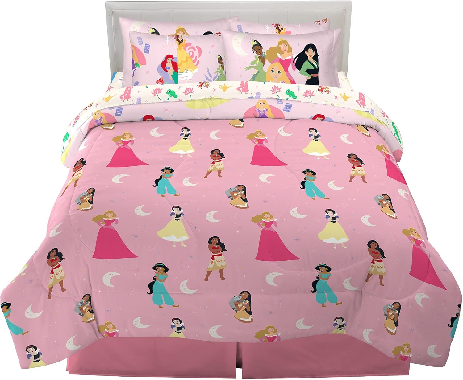 Franco Disney Princess Kids Bedding Super Soft Comforter and Sheet Set with Sham, 7 Piece Full Size, Official Disney Product by (Prints May Vary) image number 6