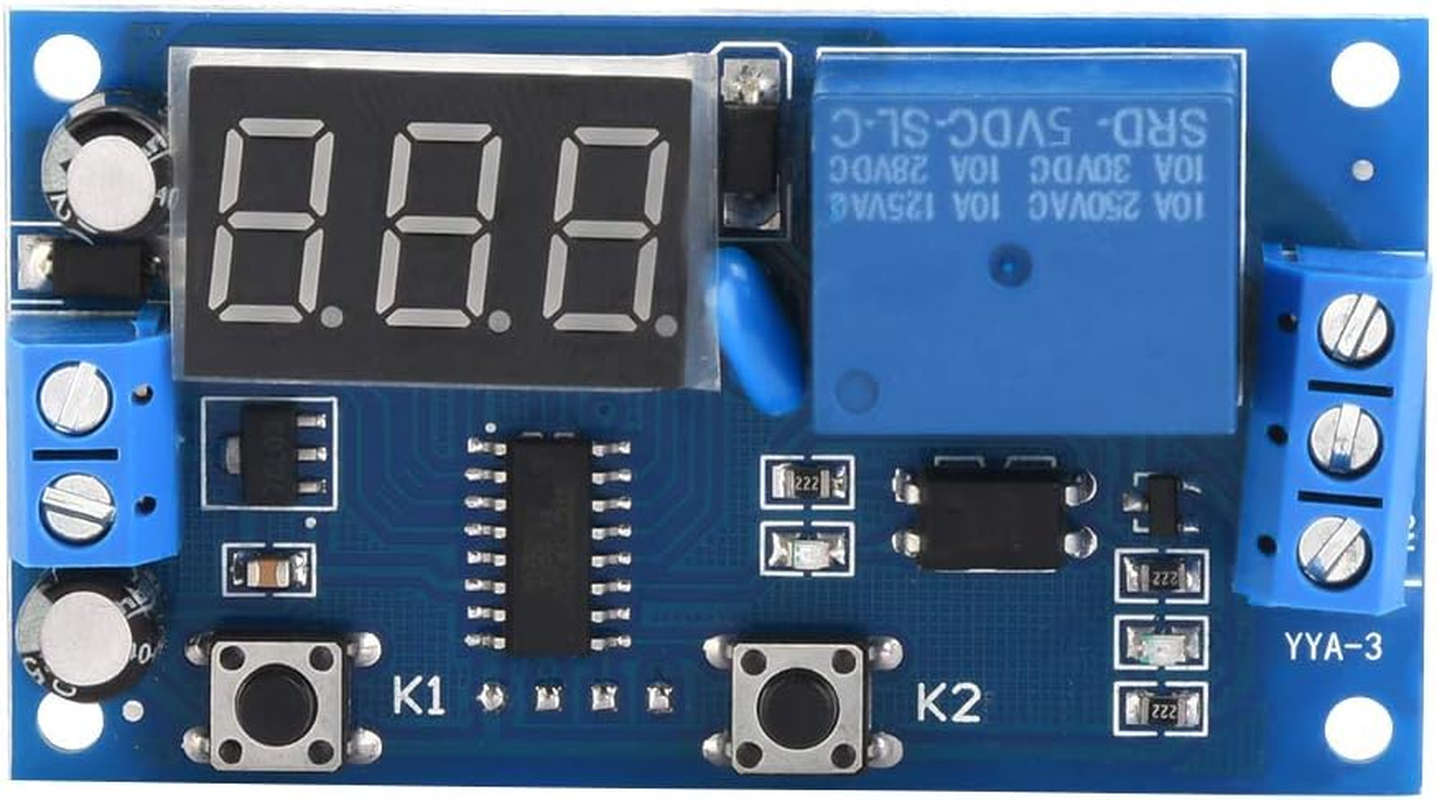 Timer Relay,Dc 0V-30V/AC220V 10A Time Delay Relay 0Sec to 999Min Delay Controller Board，Digital LED Display/Trigger Delay Switching On/Off Cycle Delay Timer image number 2