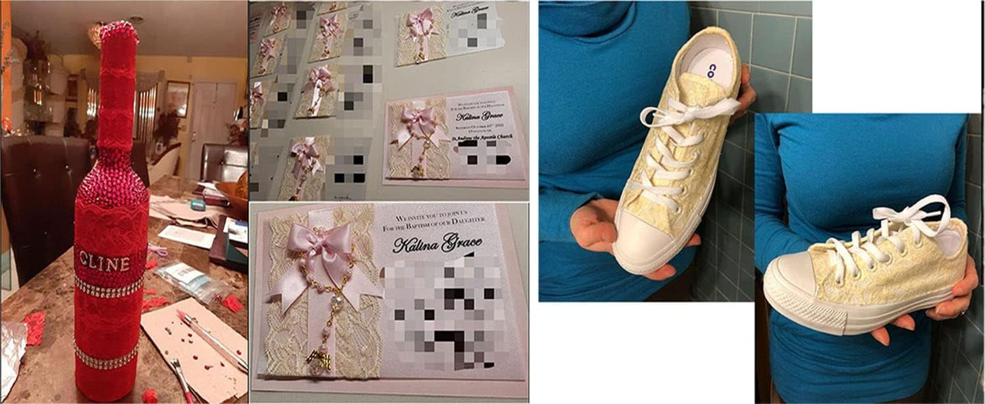 Vintage Flora Pattern Scallop Edge Lace Trim DIY Craft Light Delicate Ribbon 2.5 Inch Wide 5 Yards Pink image number 1