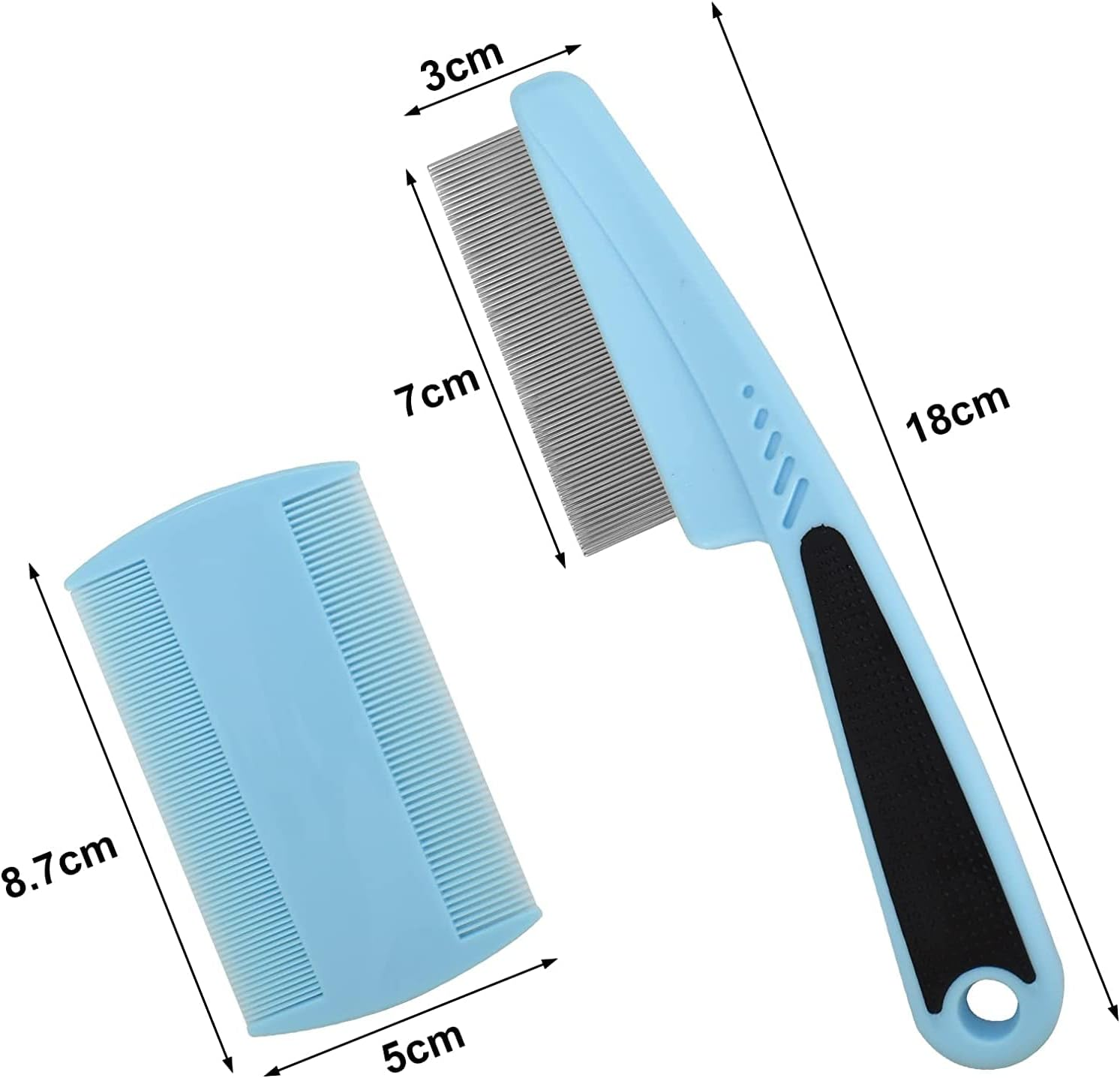 2Pcs Dog Combs, Stainless Steel Fine Tooth Combs for Long and Short Haired Cats and Dogs