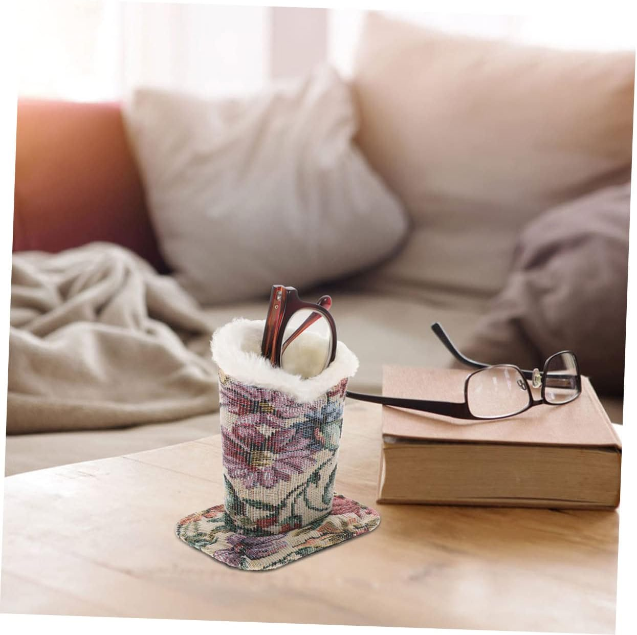 LABRIMP 2Pcs Plush Lined Eyeglasses Stand Compact Design for Desk Nightstand Car Protective Holder with Soft Interior for Safe Eyewear Storage Stylish Glasses Display Holder image number 5