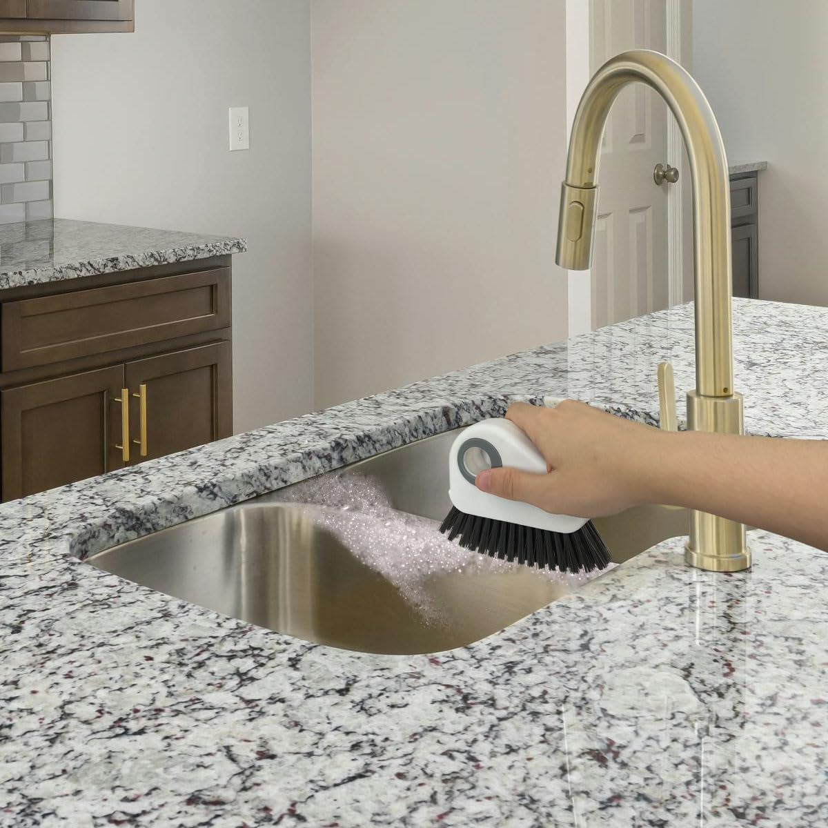 2Pcs 2 in 1 Groove Crevice Cleaning Brush Window Track Cleaning Tools,Multifunction Grout Cleaner Tool Crevice Cleaning Brush with Hidden Scraper for Sliding Door Track,Window Sill,Window Seal image number 2