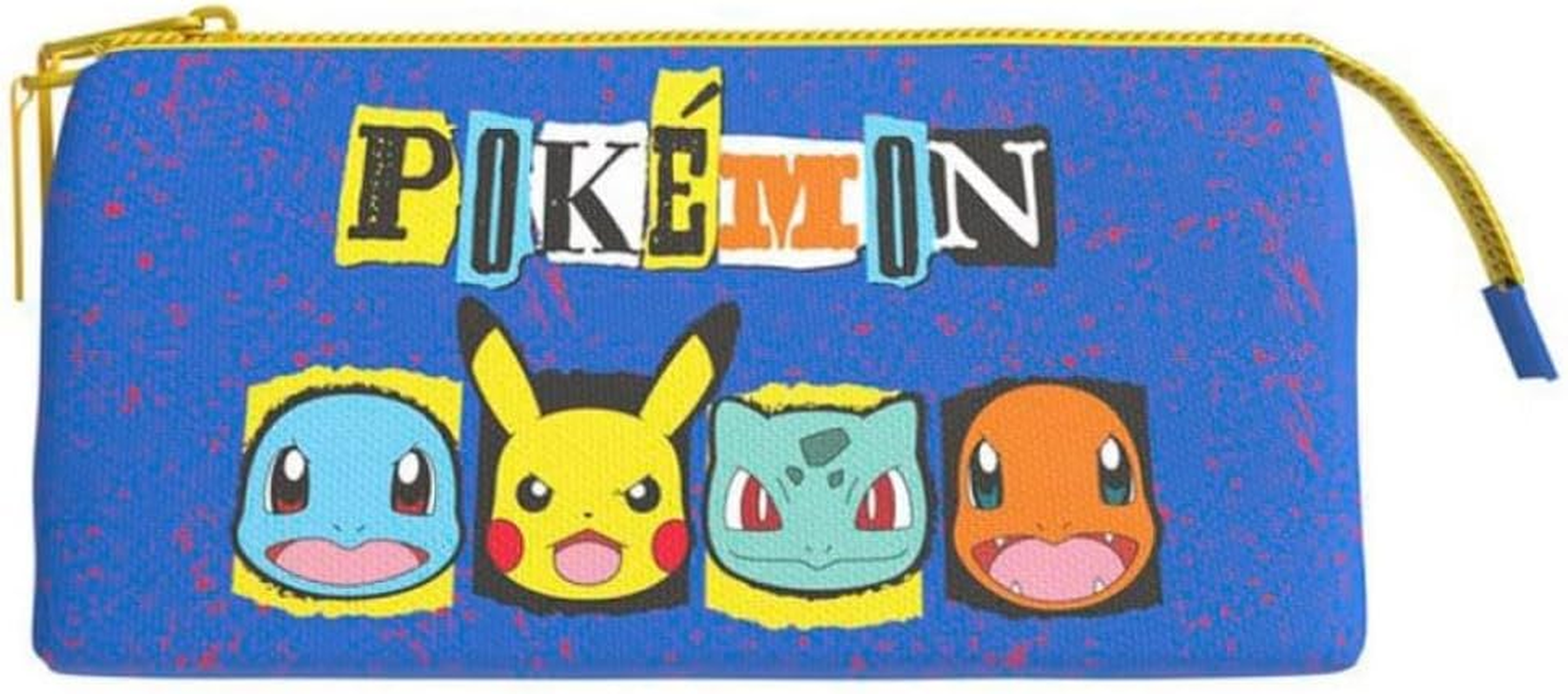 CYPBRANDS Pokemon Pencil Case School Triple Pencil Case Navy Casual, Navy, Casual image number 1