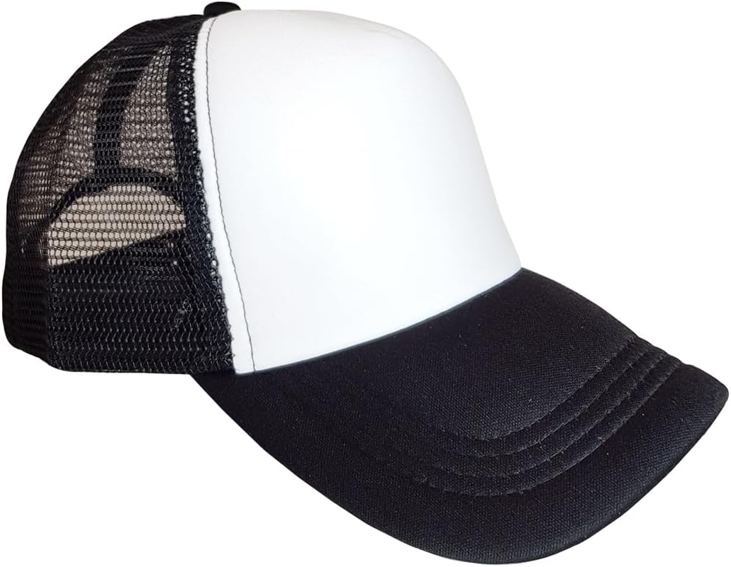 6 Pack/Pieces Trucker Caps Plain Hat with Front Foam Mesh Adjustable Unisex Bulk image number 3