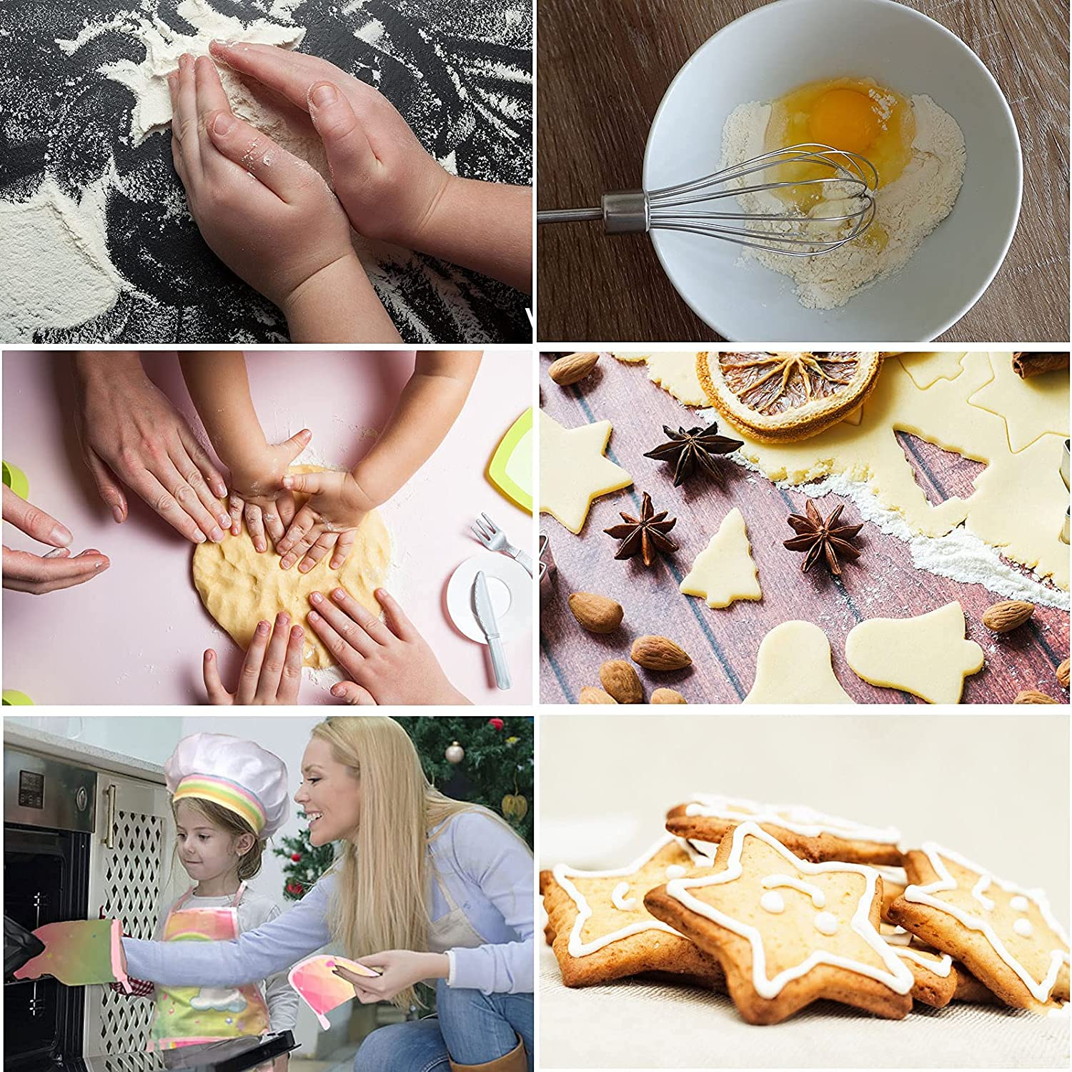 Real Kids Cooking and Baking Set - 26 Pcs Kids Chef Role Play Costume Set Includes Rainbow Apron, Chef Hat, Cooking Mitt, Utensils, Cupcake Molds for Toddler Boys and Girls Ages 3+ image number 5