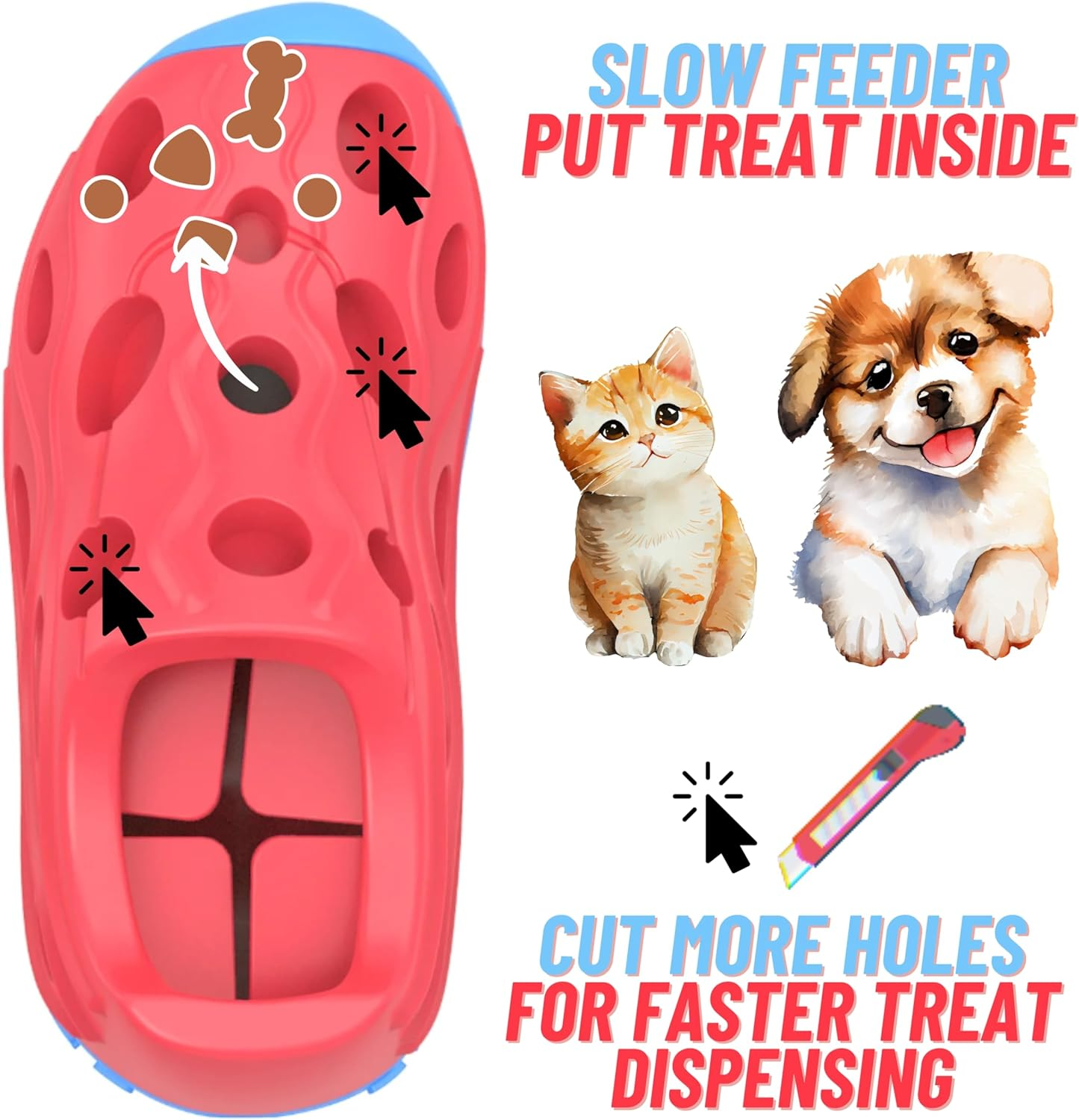 Dog and Cat Slow Feeder Interactive Puzzle Toy, Treat Dispenser,Durable Rubber Sneaker, Silent Ultrasound Squeaky Toy, Dog Chew Toy for Aggressive Chewers, Teeth Cleaner. image number 3