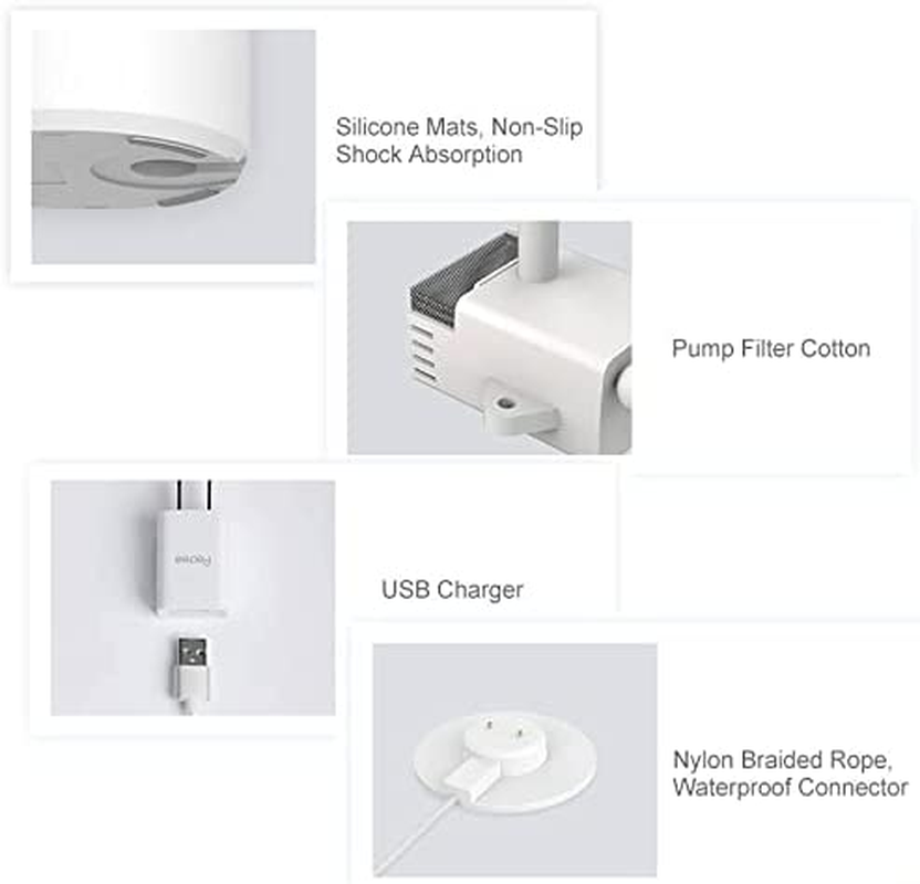 Petree Cat Water Fountain, Pet Water Fountain with USB, Dog Cat Water Fountain Dispenser, Drinking Fountains for Cats and Small Dogs, Anti-Dry Protection, Pink image number 2