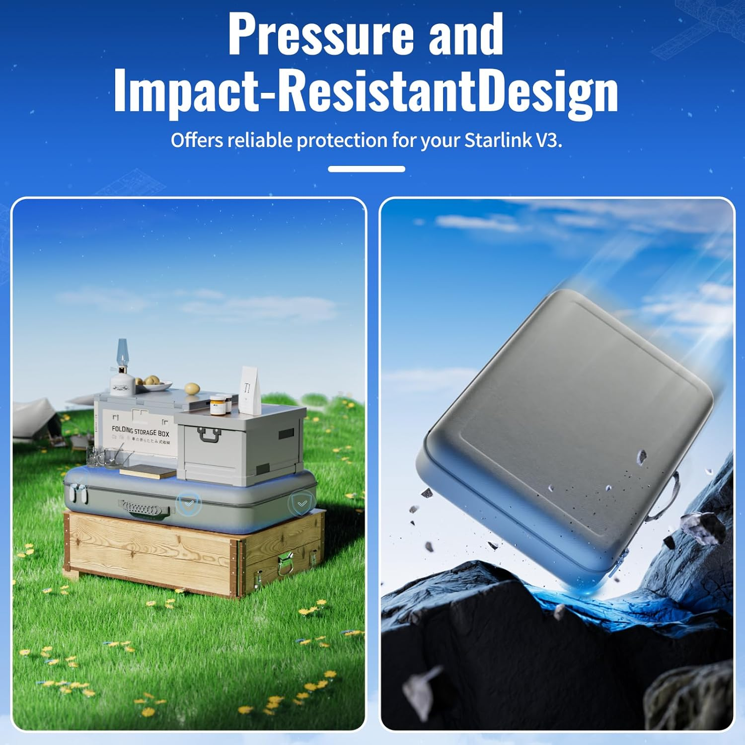 Case for Starlink Gen 3, DUXICEPIN Travel Case for Starlink, Shock and Stress-Proof Bag for Starlink RV, Bag for Starlink Gen 3 Antenna with Water and Dust-Resistant Fabric image number 3