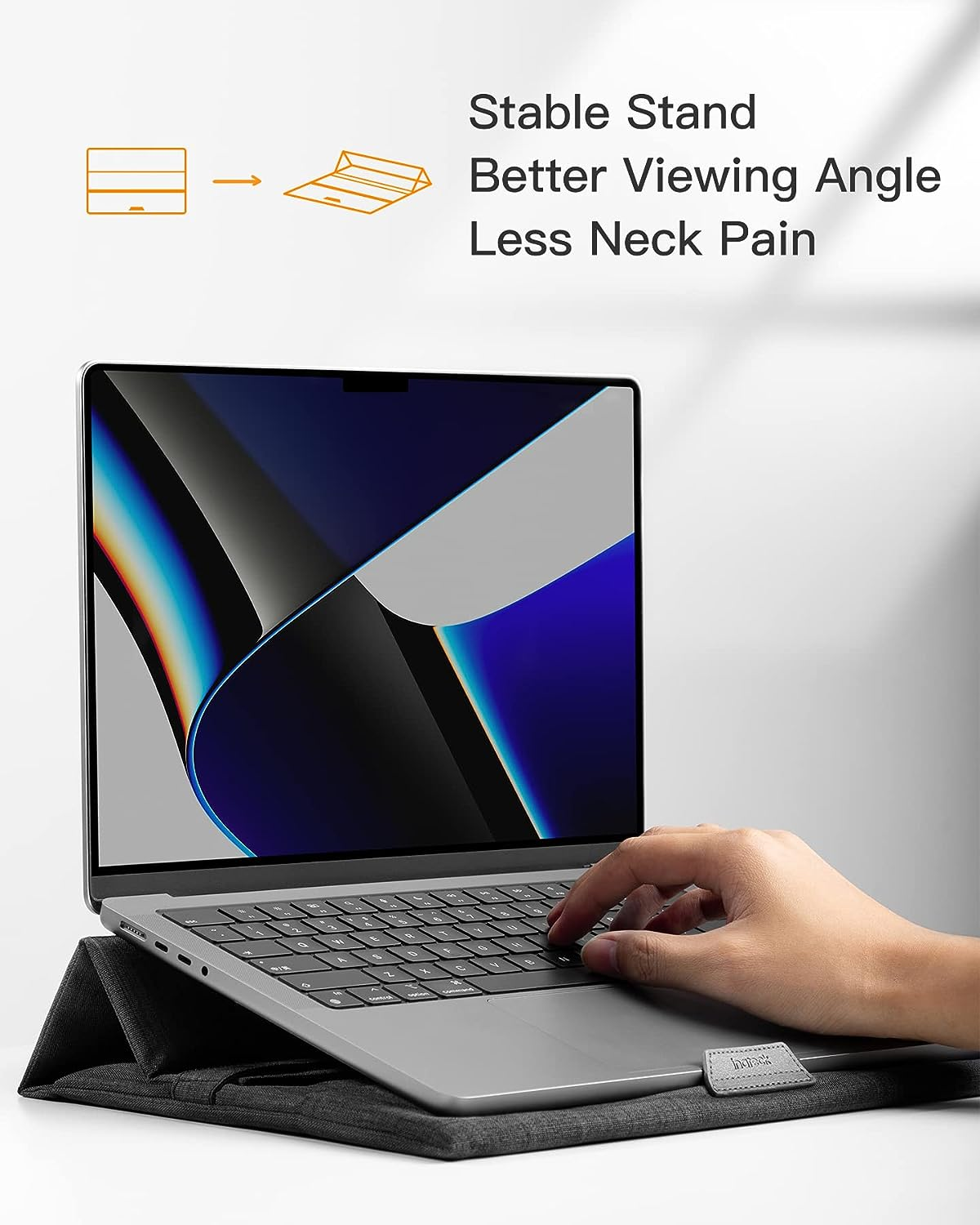 Inateck 13 Inch Laptopsleeve Compatible with 13 Macbook Air M3/M2/M1 2024-2018,13 Macbook Pro M2/M1 2022-2016, 12.3 Surface Pro 11/10/9/X/8/7/6/5/4/3, XPS 13, Laptopbag Case with Stand Function image number 2