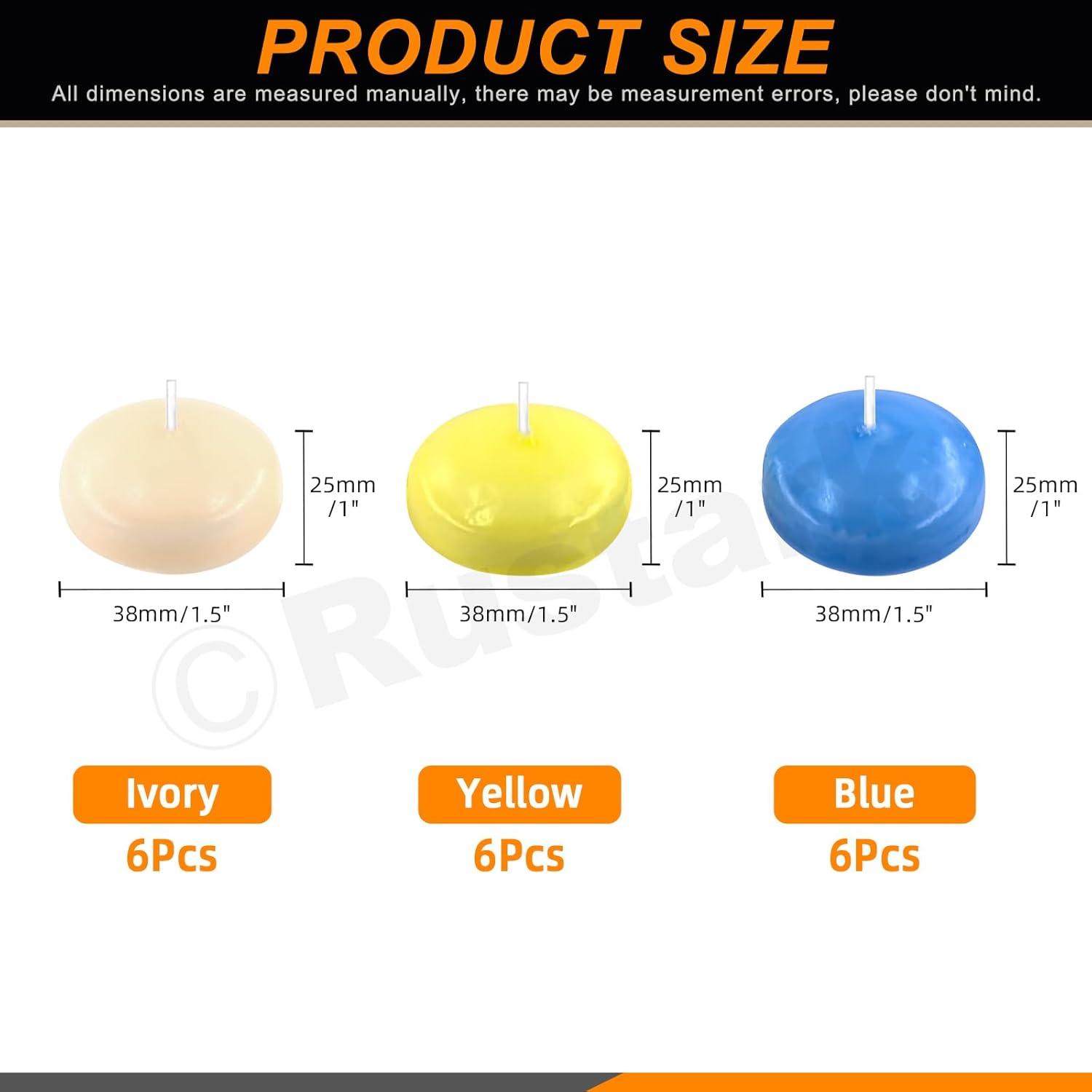 18Pcs Colorful Floating Disc Candles Set Unscented Float Candle Dripless Wax Burning Floating Candles Flameless Floating Candles for Wedding Party Anniversaries Home Decoration image number 3