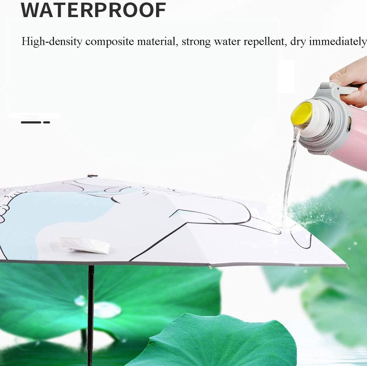 Children Folding Umbrella Automatic Umbrella with Cat Cartoon Strong Windproof and Uv-Resistant Travel Umbrella Compact Umbrellas for Girls and Boys, as Shown, One Size