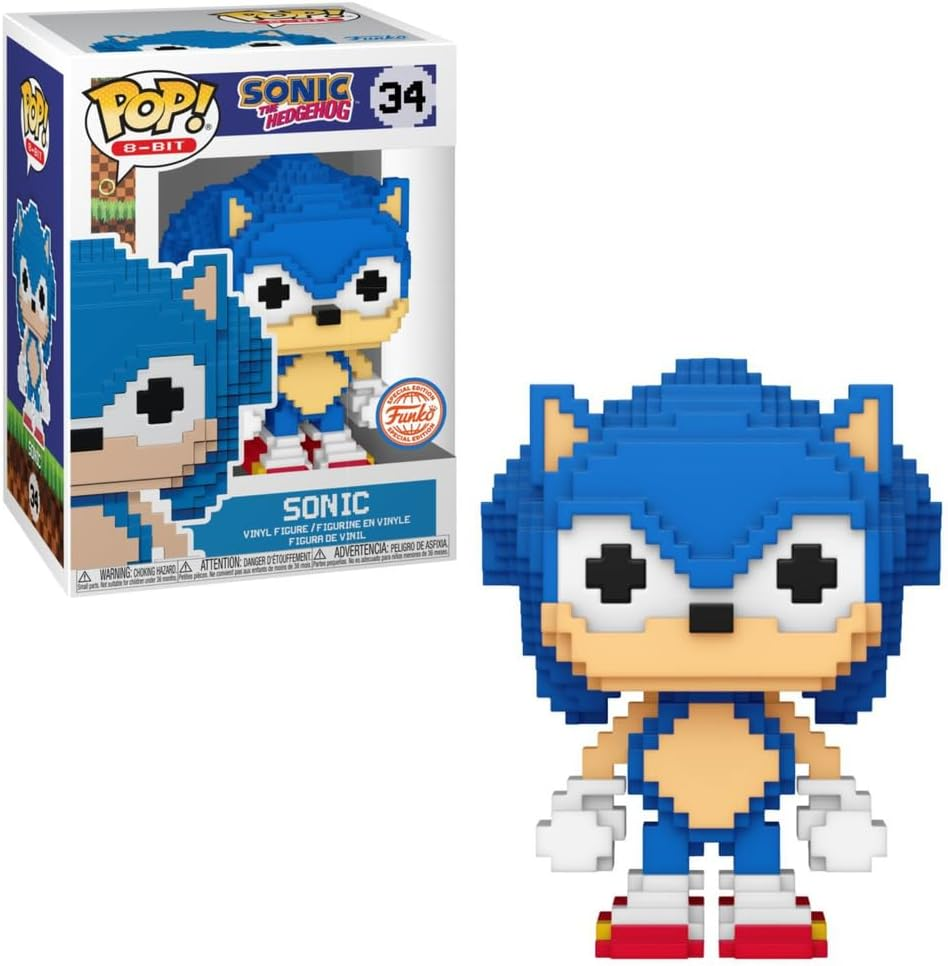 Funko Pop! Sonic the Hedgehog: 8-Bit Sonic Vinyl Figure, 3.65-Inch Height image number 2