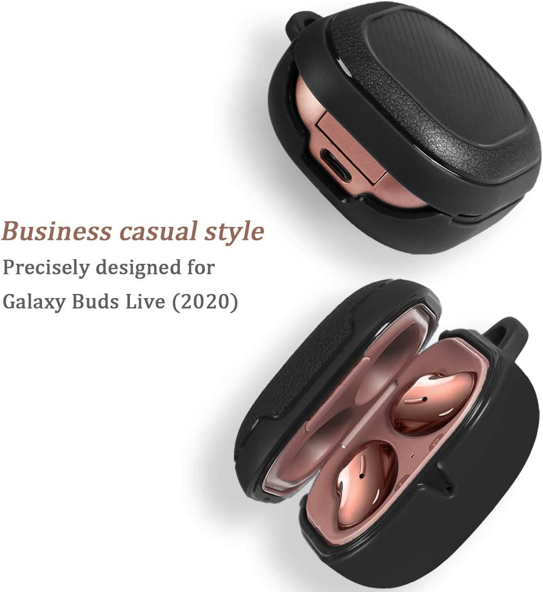 Shock-Proof Rugged Protective Case Compatible with Galaxy Buds 2 Pro(2022)/Galaxy Buds 2/Buds Pro(2021)/Galaxy Buds Live(2020) (Black) image number 2