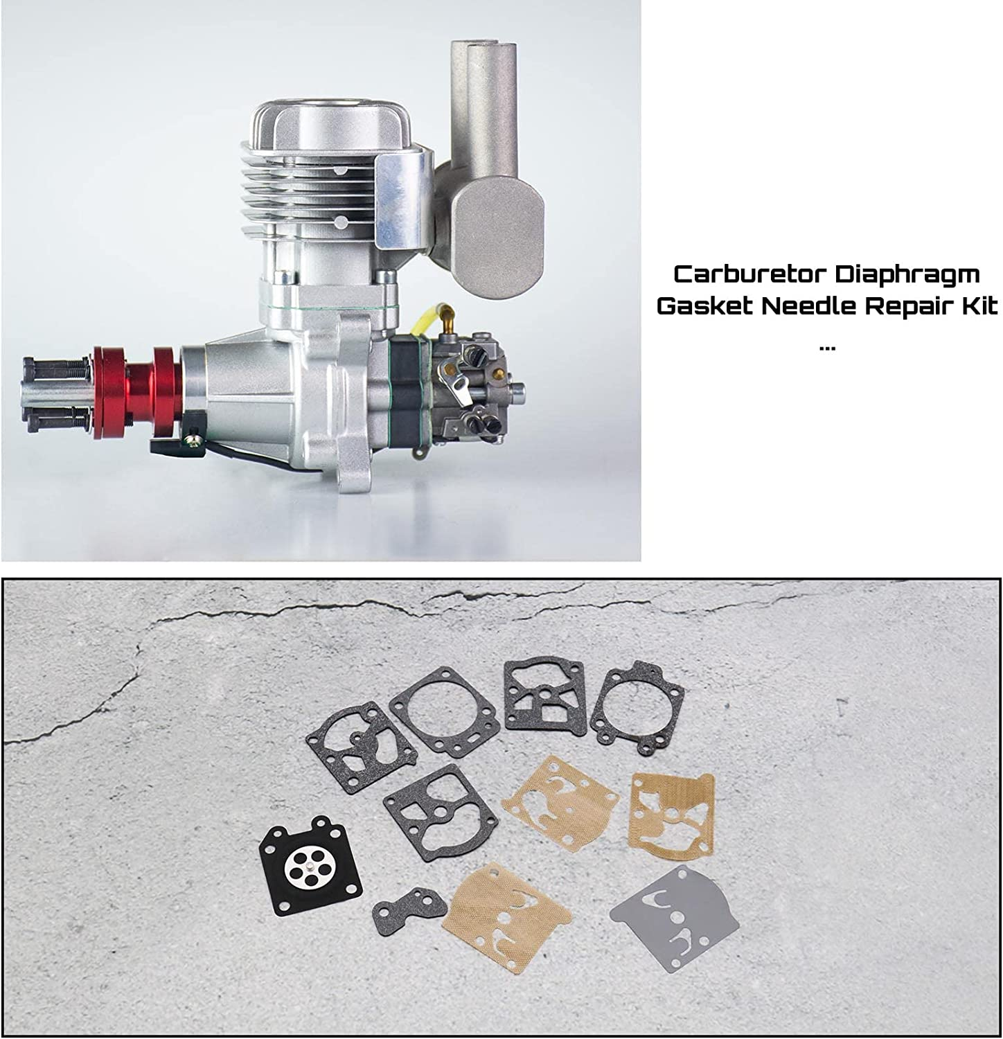 Emsea 2 Sets Carburettor Repair Kit K20-WAT Compatible with Walbro WA & WT Series Carburetors Replacement Carburetor Rebuild Kit image number 5