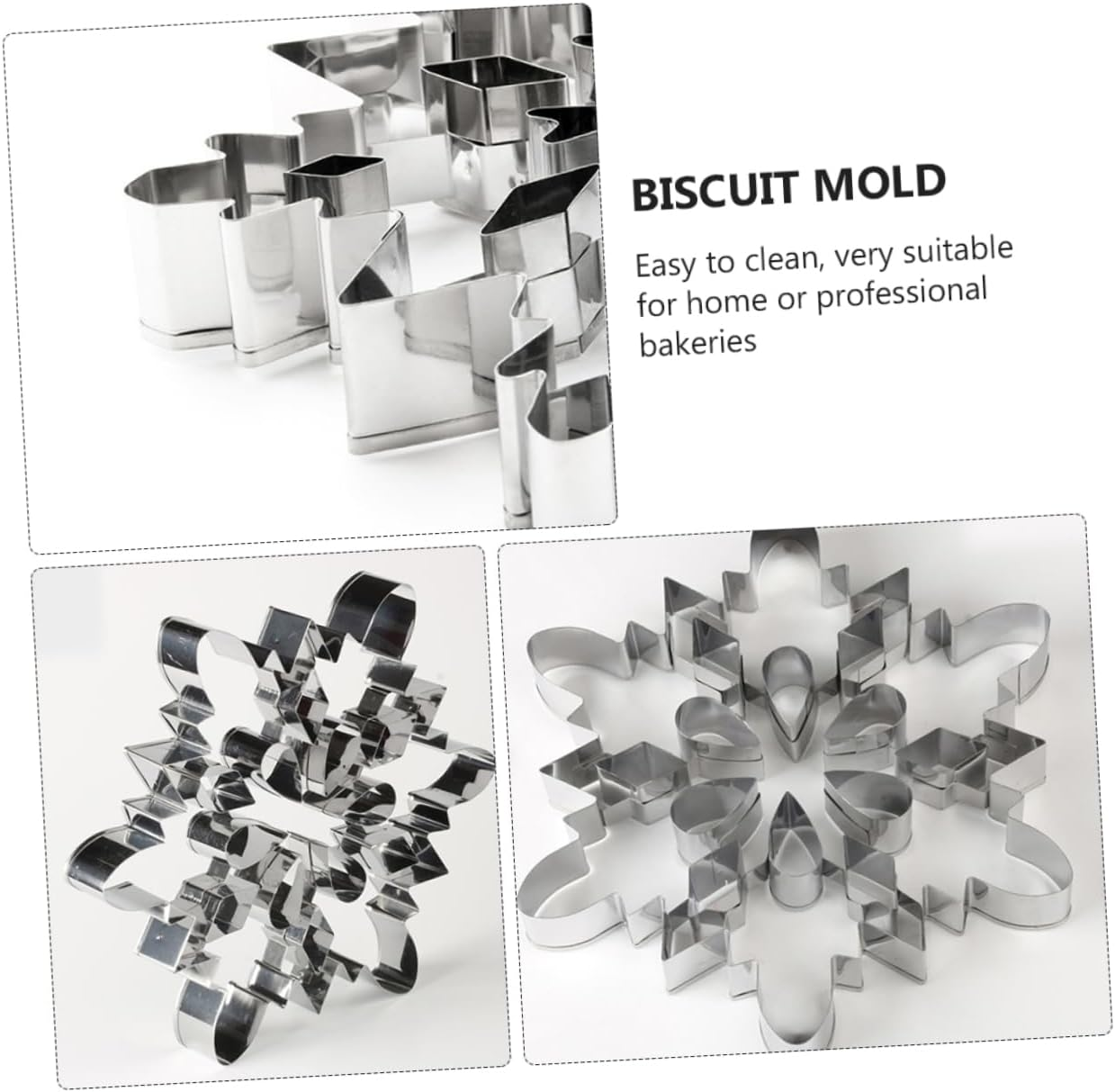 2Pcs Stainless Steel Snowflake Cookie Mold Fun Fondant Baking Tool for Creative Christmas Treats Easy to Clean and Reusable Design for Home Bakers and Boys and Girls image number 6