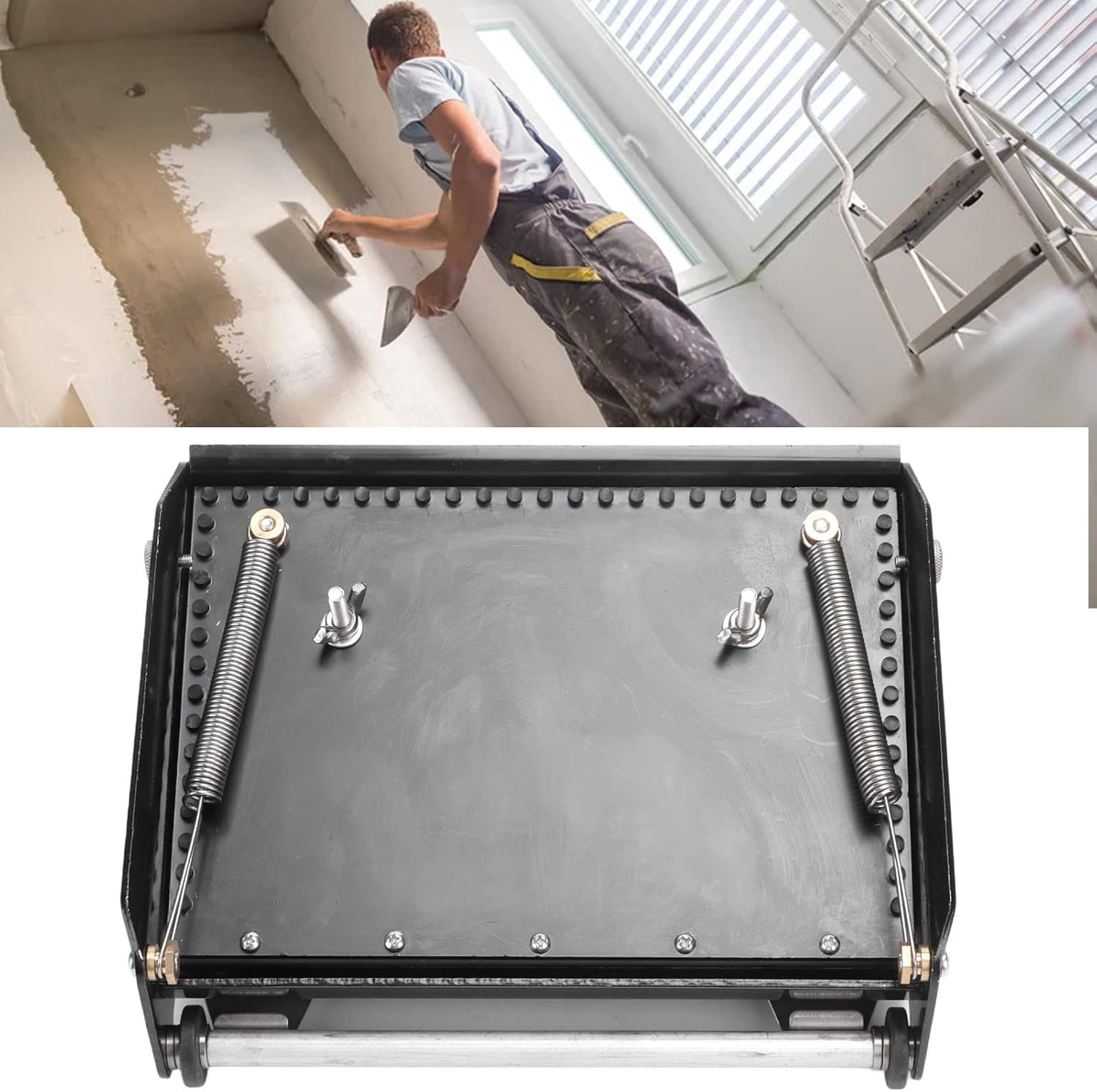 Drywall Flat Finishing Box, Aluminum Alloy Wallboard Mud Compound Putty Powder Finishing Box, Wall Plastering and Scraping Flat Box Tool for Wall Painting (8 Inch) image number 6