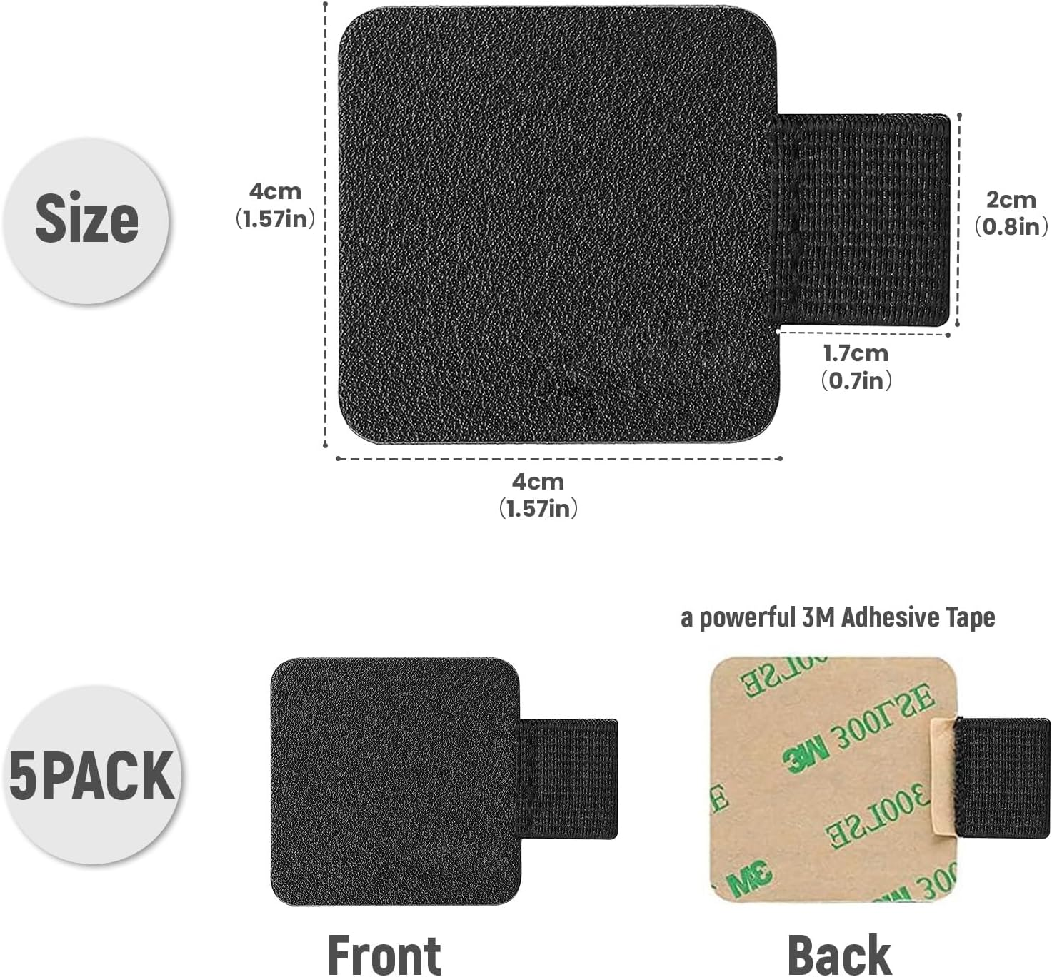 5 Pack Self Adhesive Pen Loop Holder Set for Notebooks Journals Planners, PU Leather Pencil Holder with Elastic Loop for Pens image number 3