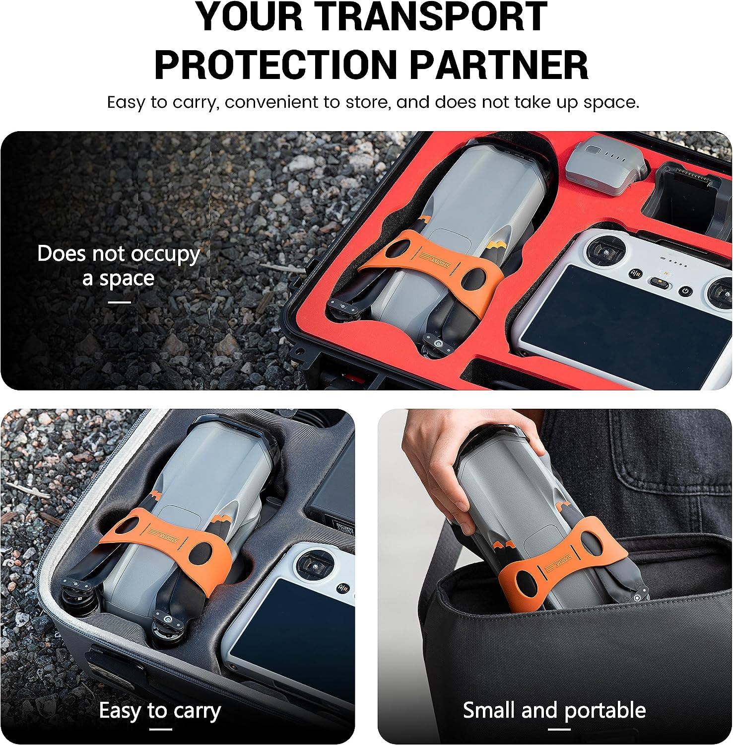 STARTRC Propeller Mount for DJI Air 3S/Air 3, Propeller Protection Strap for DJI Air 3S/Air 3 Drone Propellers, Protective Stabilizer and Propeller Fixer (Upgrade), Orange image number 1