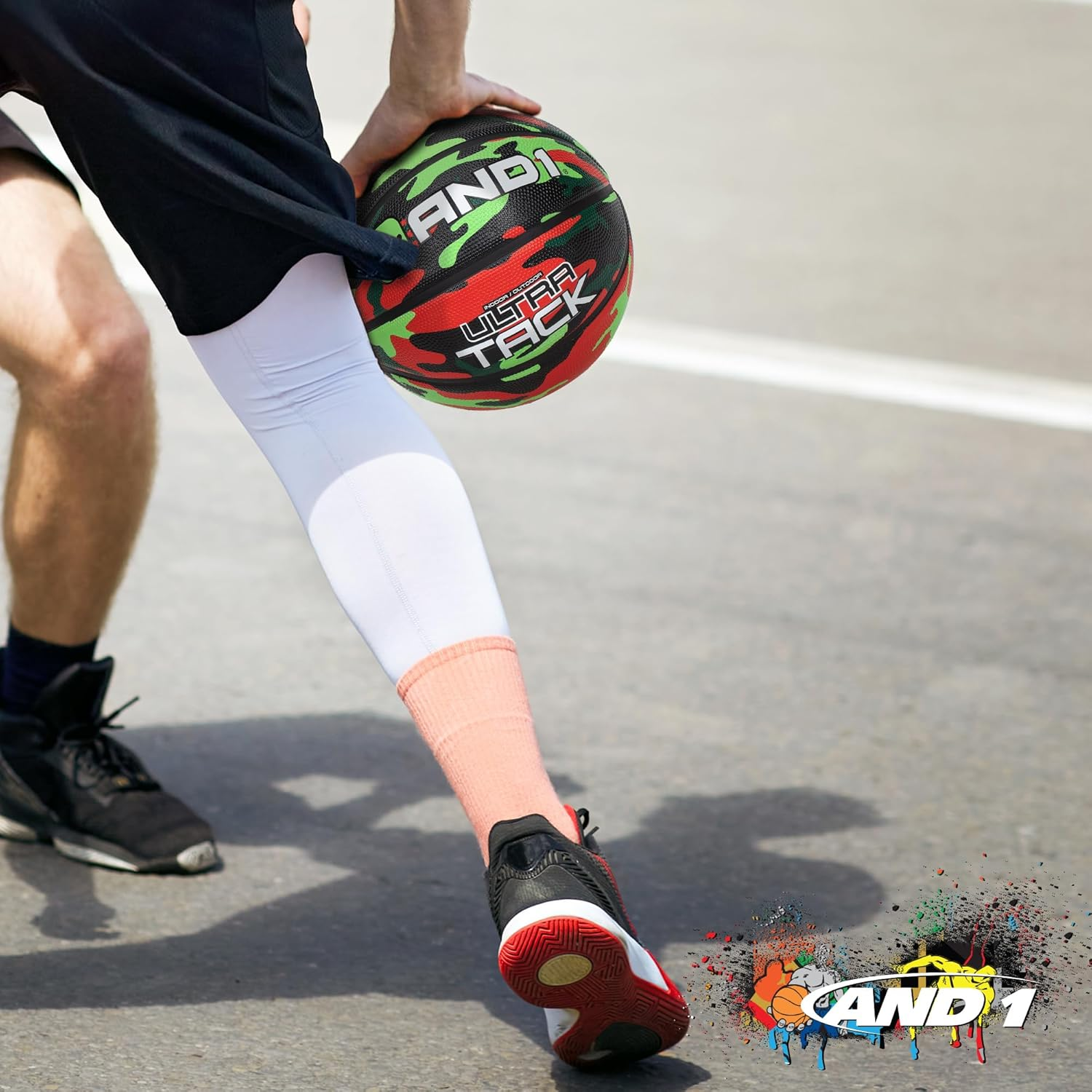 AND1 Ultra Grip Basketball: Official Regulation Size 7 (29.5 Inches) Rubber- Deep Channel Construction Streetball, Made for Indoor Outdoor Basketball Games image number 6