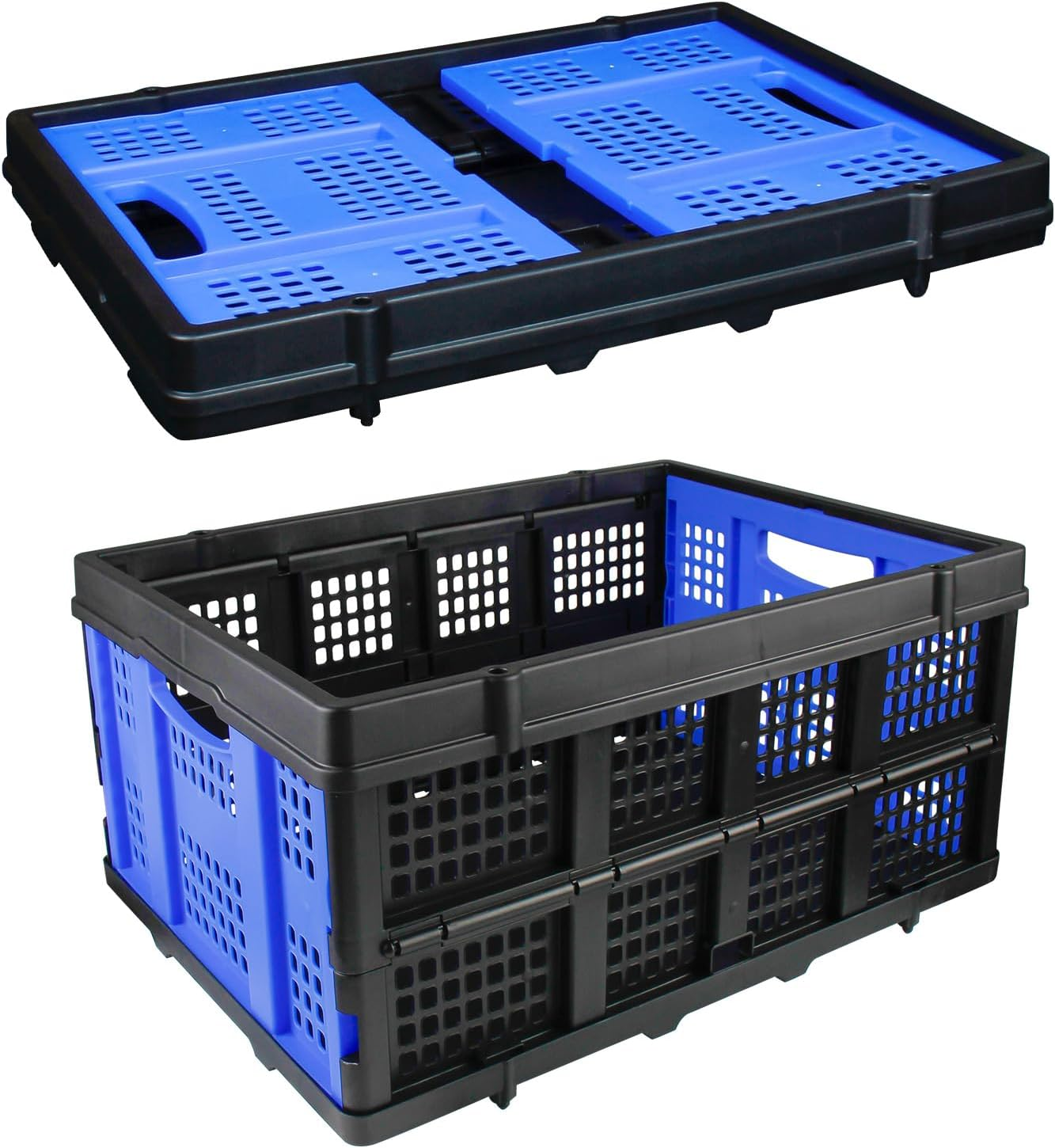 Plastic Collapsible Storage Crate, Folding Storage Basket for Home, Shopping and Office