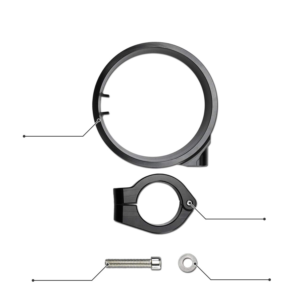 HDBUBALUS Speedometer Ring Side Mount Relocator Bracket Clamp Fit for Harley Sportster XL 48 1993-Up Dyna 1993-2005 image number 5