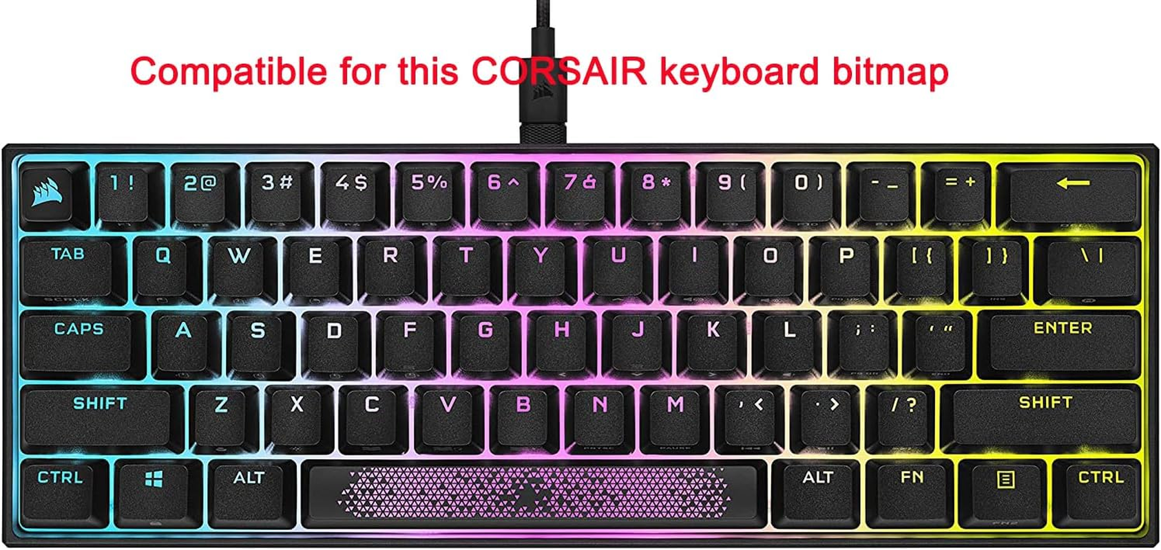 Silicone Keyboard Skin Cover Compatible for Corsair K65 RGB Mini 60% Mechanical Gaming Keyboard (Clear) image number 5
