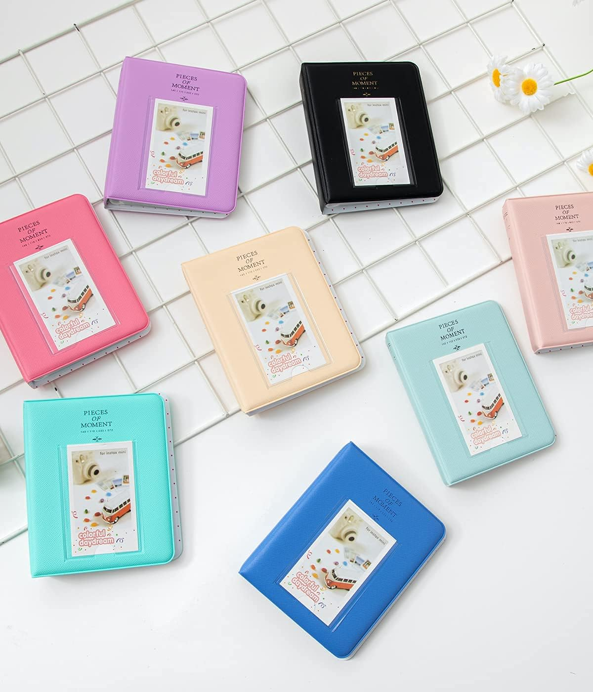 Polaroid Photo Albums,2Pcs Goodsnetic 64 Pockets Album for Fujifilm Instax Mini 7S 8 8+ 9 25 26 50S 70 90 Instant Camera Name Card,Photo Book for Polaroid PIC-300P/Z2300 Pink&Smokey White - Pinksmokey White image number 3