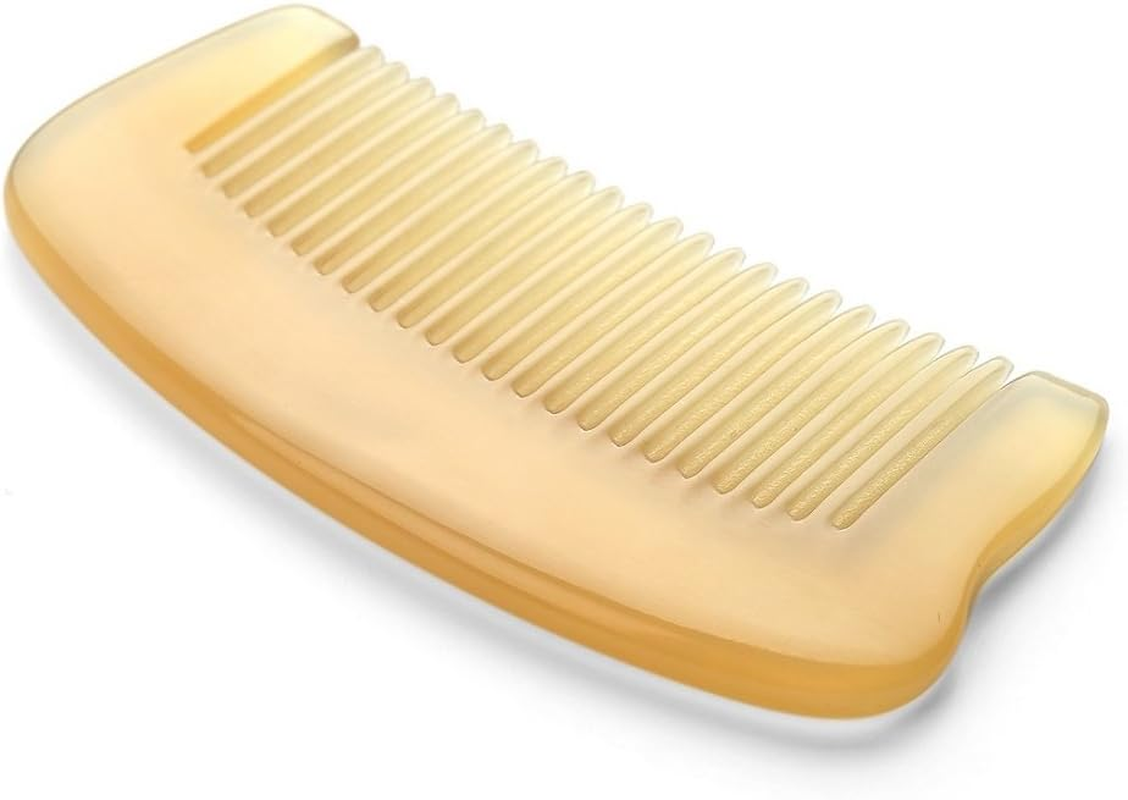 Wide Tooth Hair Comb Premium Natural Sheep Horn Comb 100% Handmade anti Static Hair Detangler Comb Semicircle Pocket Comb(Semicircle STY2)