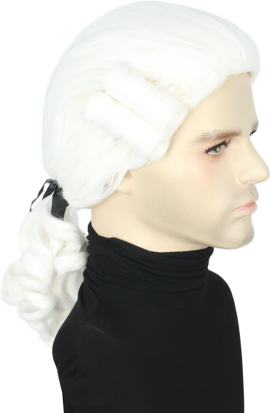 Topcosplay Men or Women Colonial Historical Judge Costumes Wig White Halloween Party Wigs image number 5