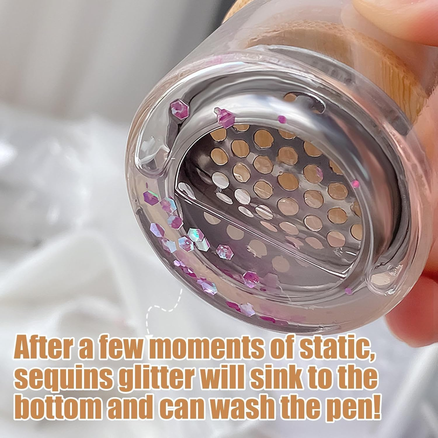 Nail Brush Cleaner Cup - Nail Brushes Washing Cup | Brush Cleaner Cup | Small Nail Washing Cup Holder with Lid | Storage Cup and Filter | Portable Nail Brush Cleaning Tool for Nail Salon image number 3