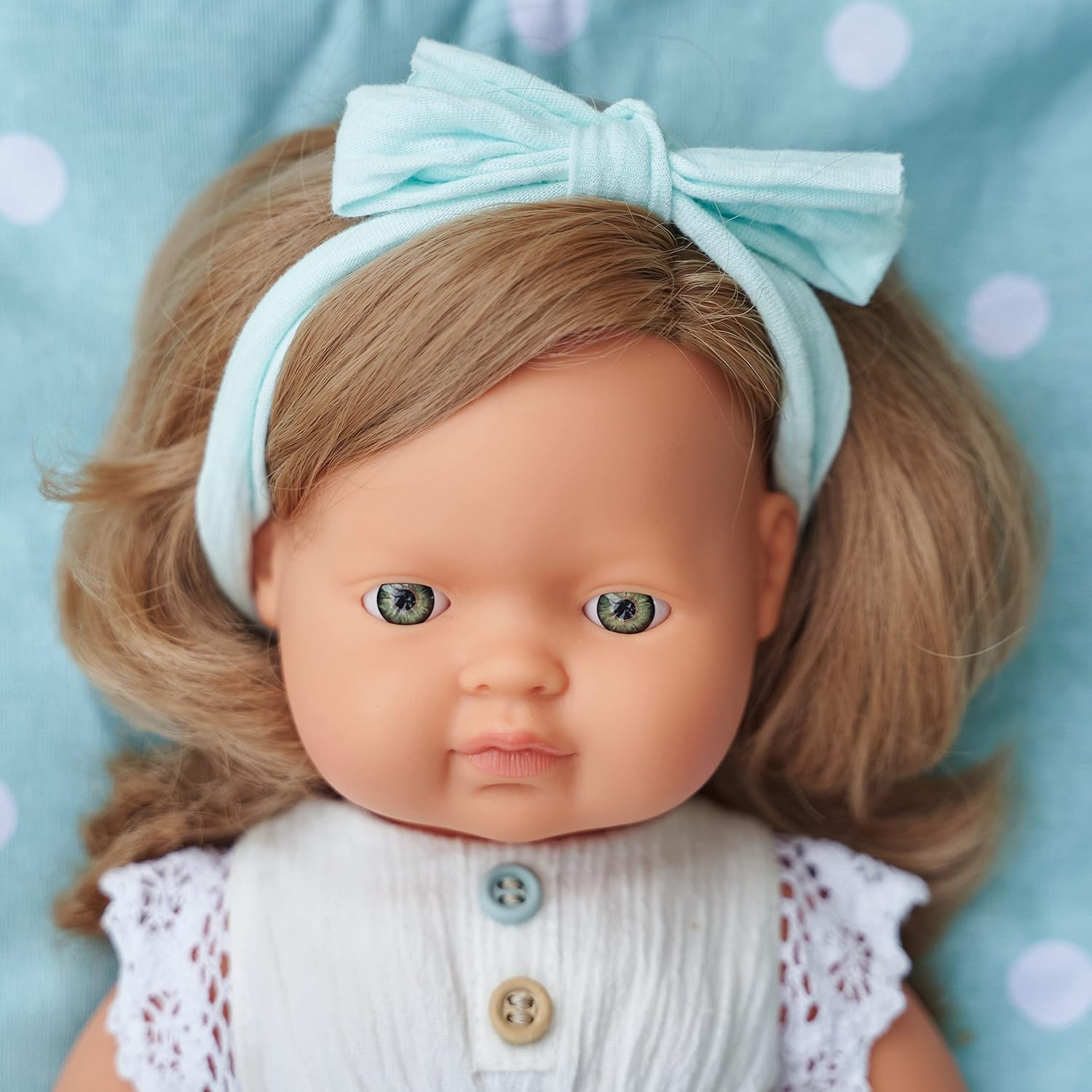 Miniland - Baby Doll - Caucasian Dark Blonde Girl image number 3
