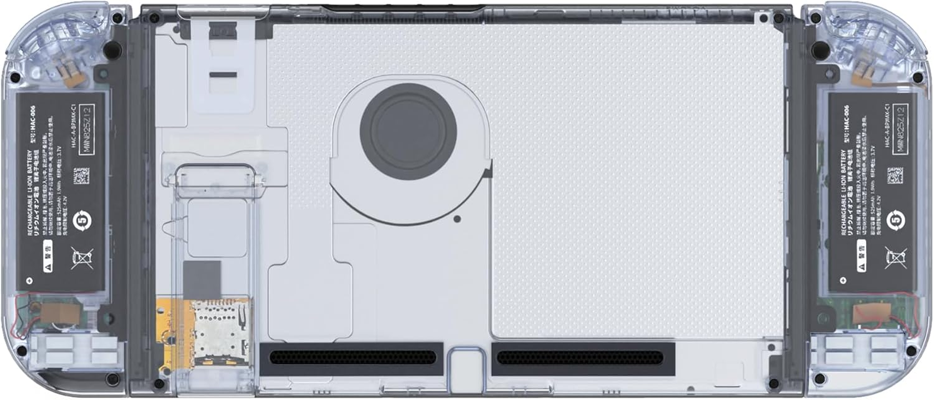 Extremerate DIY Replacement Shell Buttons for Nintendo Switch, Crystal Glacier Blue Custom Back Plate for Switch Console, Housing Case with Colorful Buttons for Joycon Handheld - No Controller image number 5