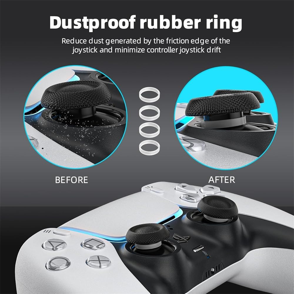 JOWILIN PS5 Controller Cover Case, Anti-Slip Silicone Cover with Thumb Grip Caps, Joystick Protectors and Cover Wrap Sticker, Ergonomic Design for PS5 Controller, Black Myth Wukong (White) image number 1