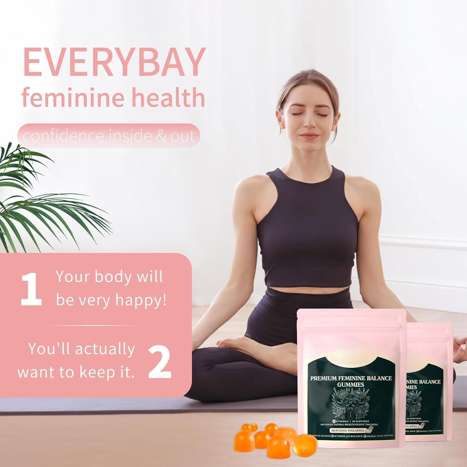 Feminine Balance Gummies | for Women&rsquo;S Health - Gluten-Free & Pineapple - 60 Vegan image number 6