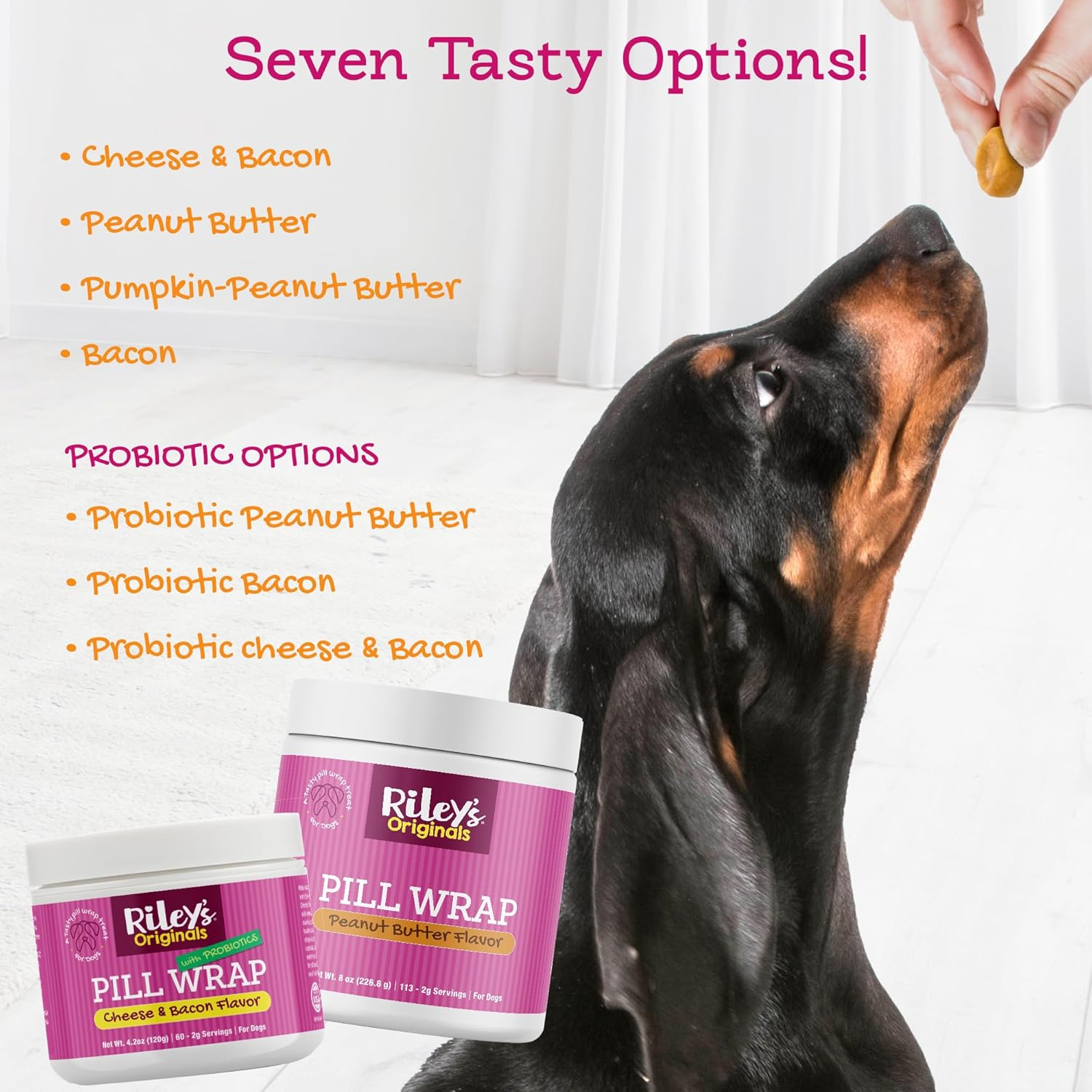 Riley'S Pill Wrap for Dogs with Probiotics - Delicious Bacon Flavored Pill Paste for Dogs - Wrap Pills, Capsules, & Tablets in a Pocket or Pouch to Mask the Taste & Make Medication Time Easy - 4.2 Oz image number 2