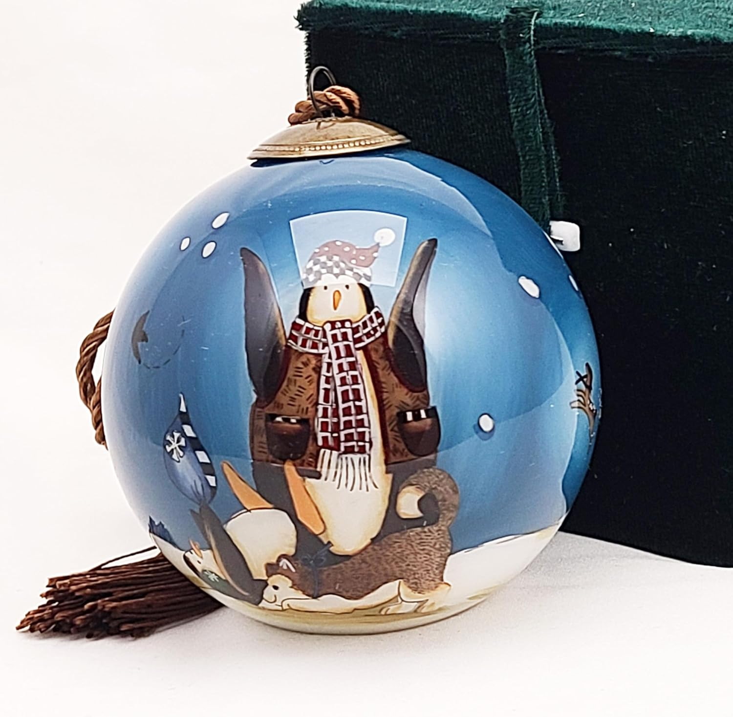 Penguin & Dog - Hand Painted inside Glass Ornament with Gift Box by Libien 丨Collectible丨Holiday Celebrations 2025 Decor for Thanksgiving, Christmas,New Year image number 3