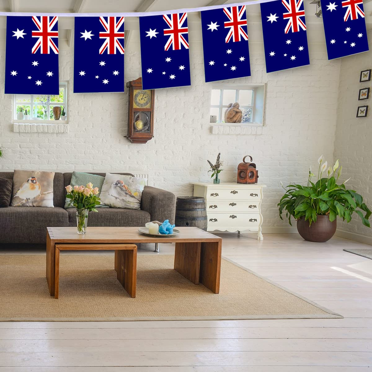30 PCS Australia Flag, 33 FT Australian National Bunting,Decorgarden with Brass Gromment image number 3