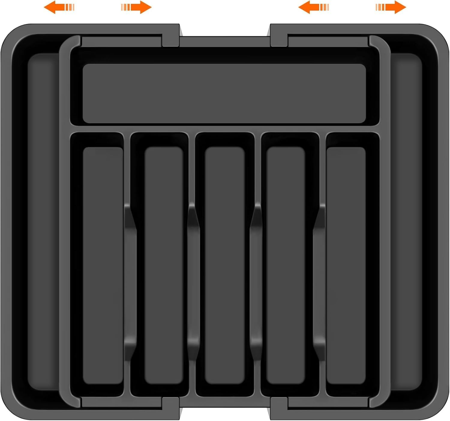 TCOTBE Cutlery Drawer Organiser, Expandable Utensil Tray for Kitchen, Adjustable Silverware and Flatware Holder, Compact Plastic Storage for Spoons Forks Knives, Large (White)