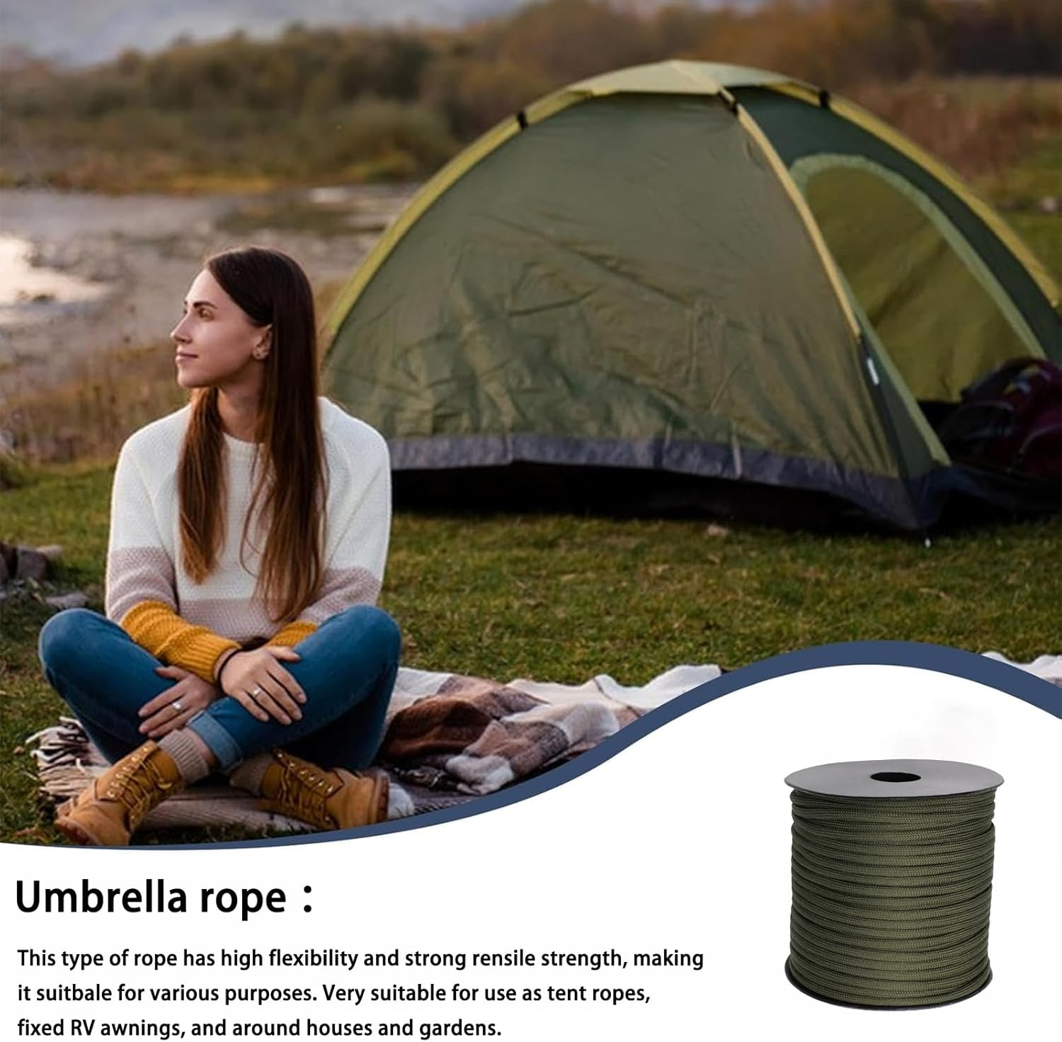 50M Military Paracord 9 Strand Core 4Mm Tactical Paracord Cord Heavey Duty Paracord Rope Type III Paracord Camping Accessories DIY Weaving Rope Outdoor Survial Equipment (Army Green, 50M)