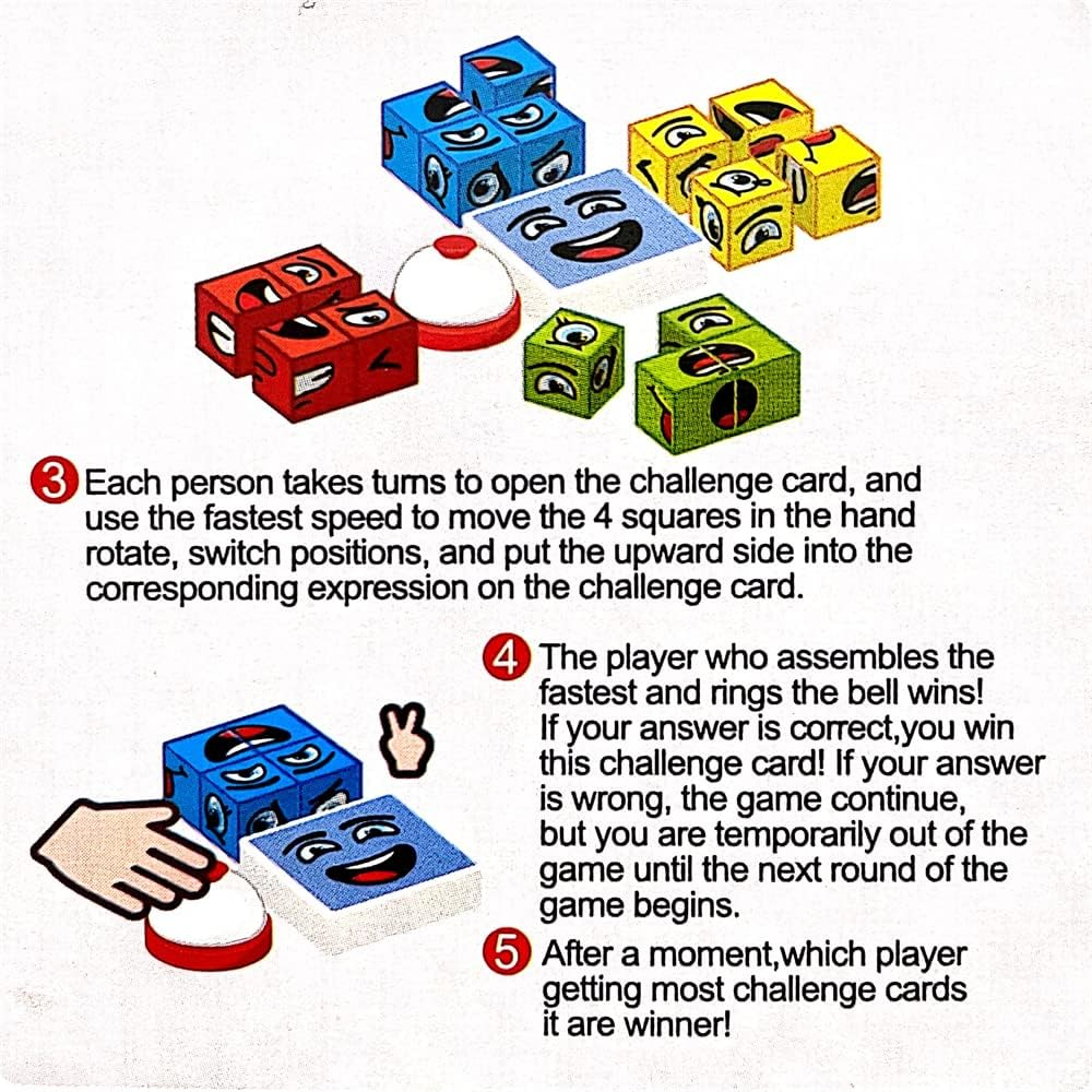 Face Change Cube Game Expression Matching Puzzle Board Game Interactive Family Game image number 5